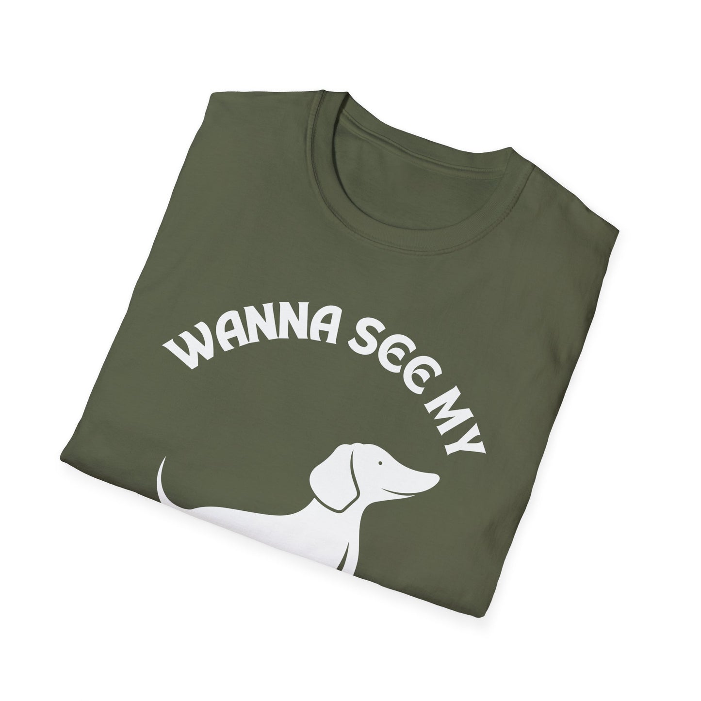 Wanna See My Wiener?, Adult Humor Unisex T-Shirt, Funny Wiener Tee, Naughty Joke Shirt, Rude Graphic Top, Dachshund Shirt, Dog Lovers Tee