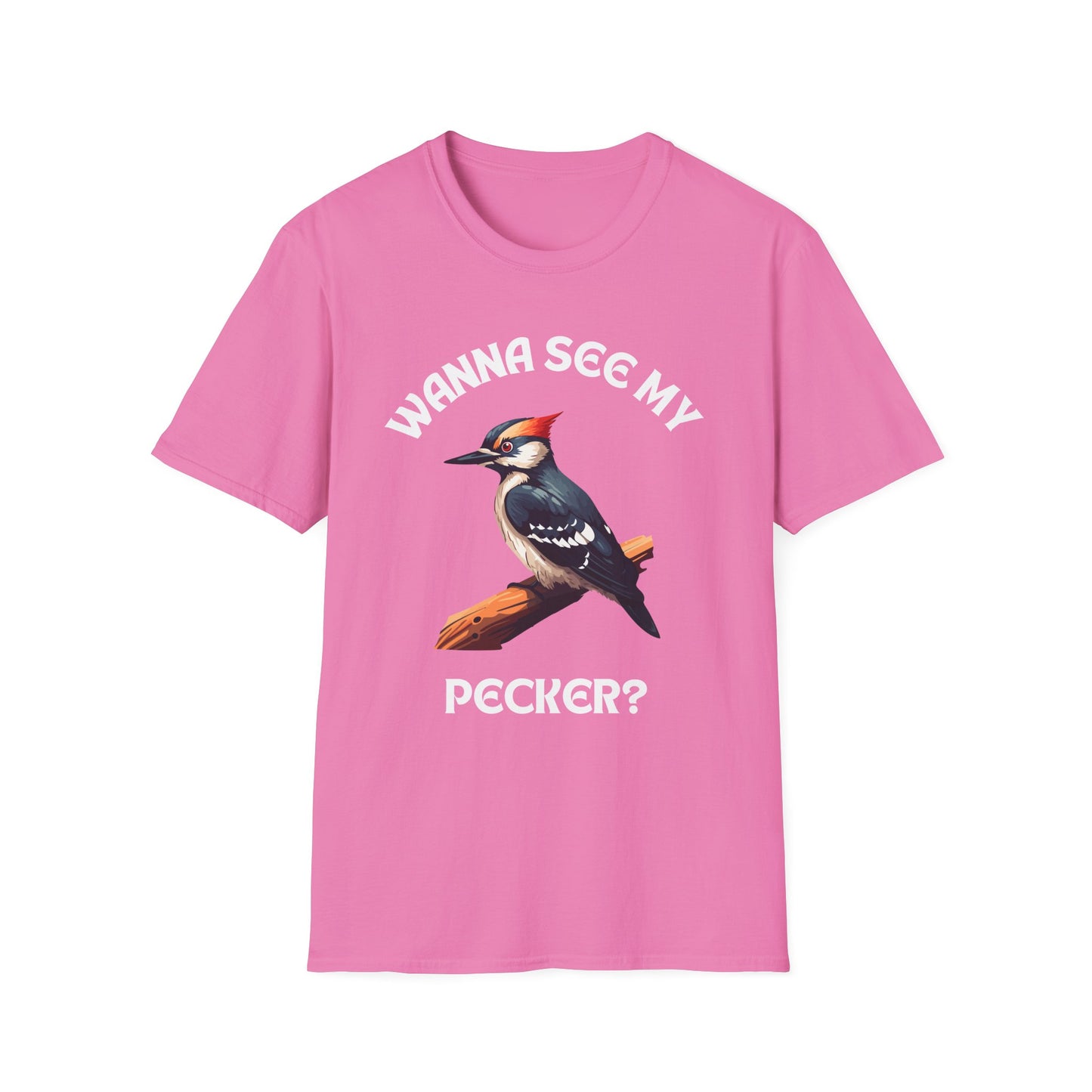 Wanna See My Pecker?, Adult Humor Unisex T-Shirt, Funny Pecker Tee, Naughty Joke Shirt, Rude Graphic Top, Woodpecker Shirt, Wood Pecker Tee