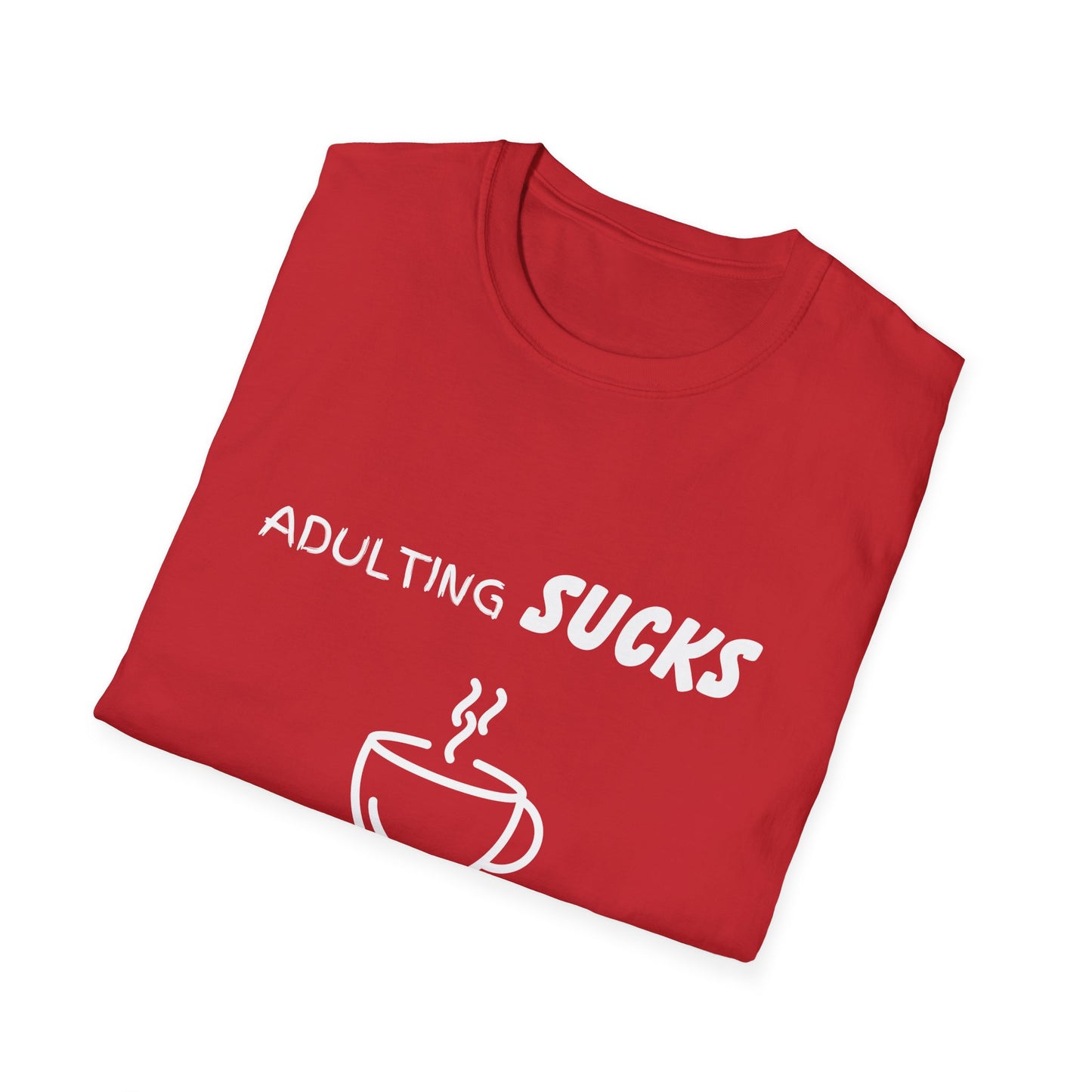 Adulting Sucks Coffee Helps Shirt, Funny Adult Humor T-Shirt, Sarcastic Gift, Hilarious Tee for Adults, Comedic Shirt for Stress Relief