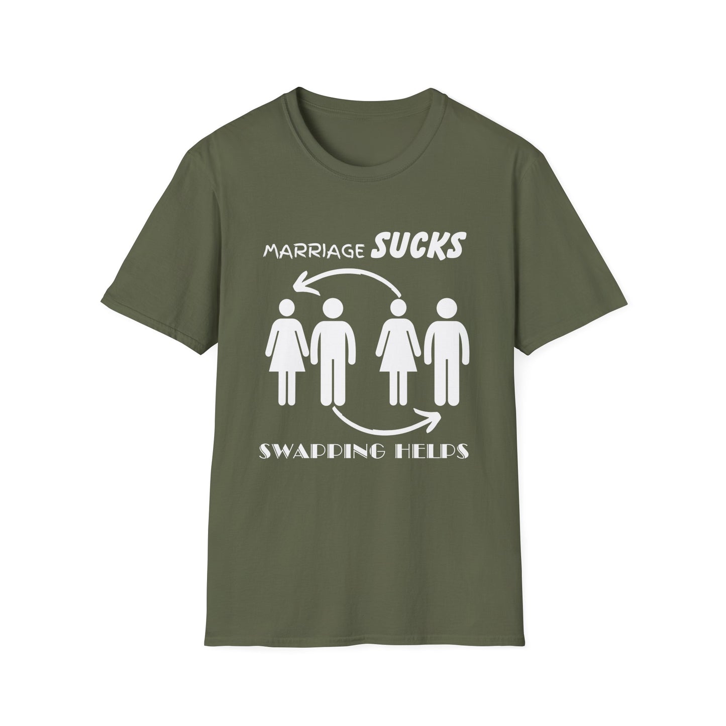 Marriage Sucks Swapping Helps Shirt, Adult Humor T-Shirt, Sarcastic Gift, Hilarious Tee for Adults, LGBT, LGBTQIA+