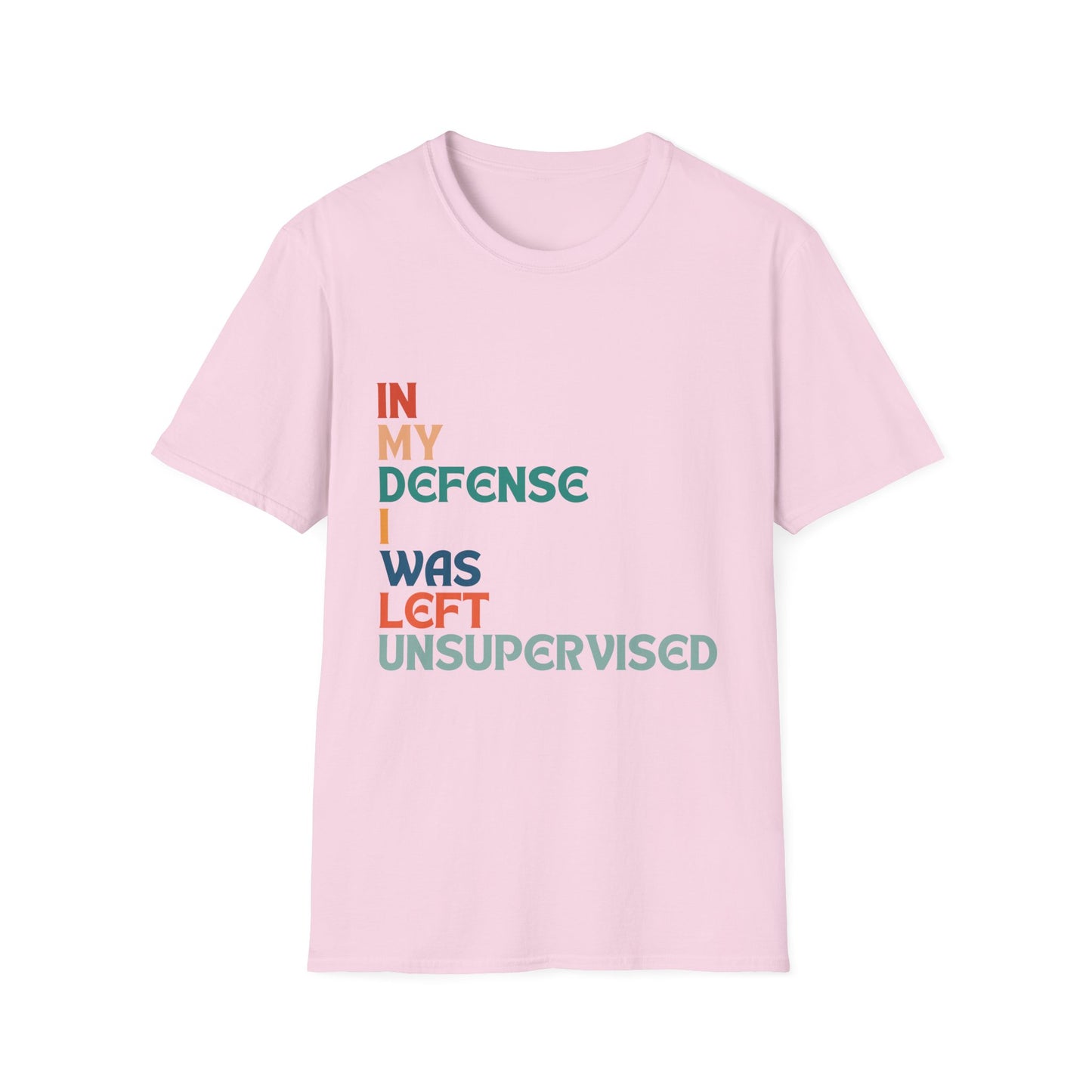 In My Defense I Was Left Supervised Retro Style Unisex T-Shirt, Funny Graphic Tee, Vintage Inspired Top, Novelty T-Shirt, Humorous T-Shirt
