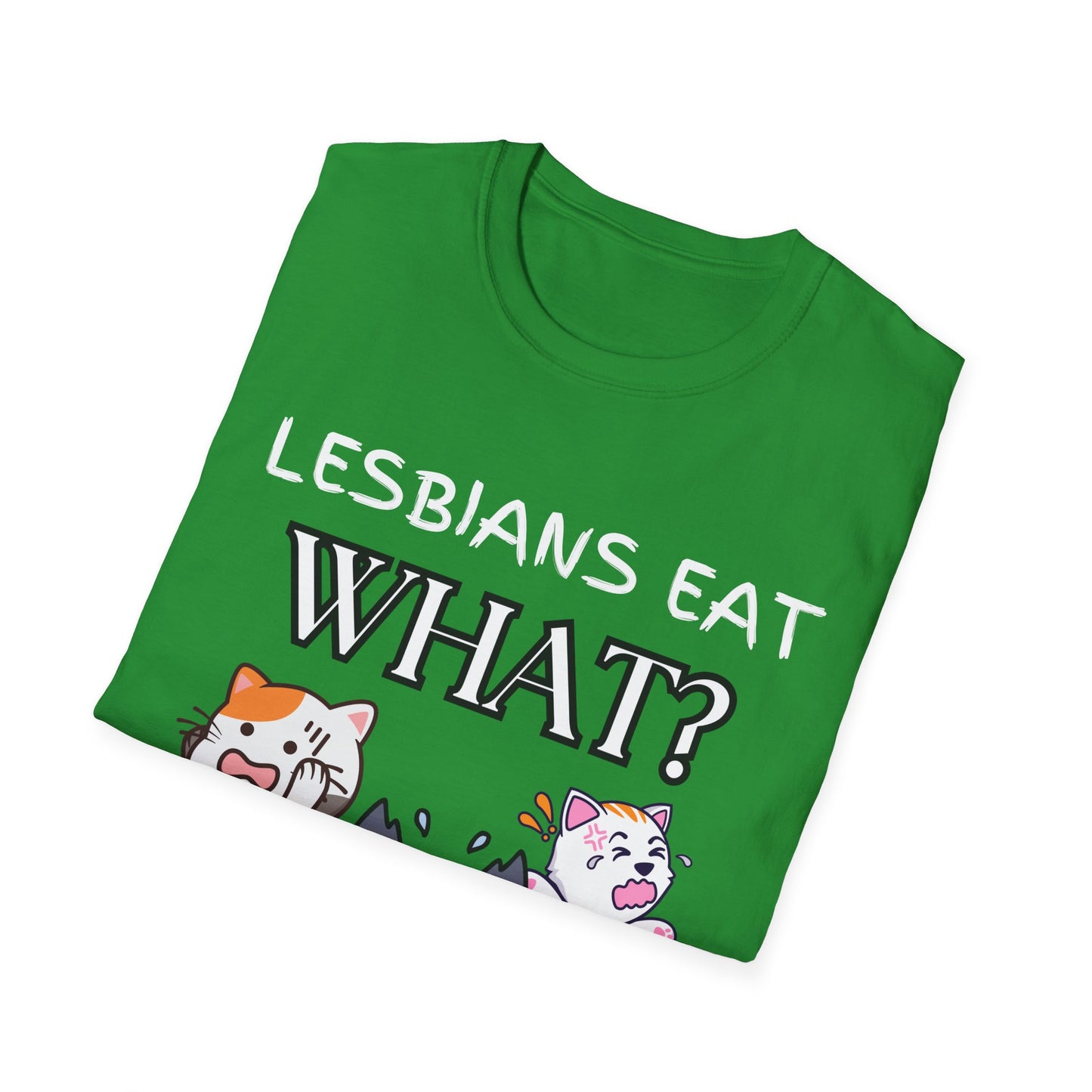 Lesbians Eat WHAT Unisex T-Shirt, Funny LGBT Tee, Pride Shirt, Humorous Lesbian Clothing, Sarcastic Gift, Funny Cat Shirt, Unique Shirt