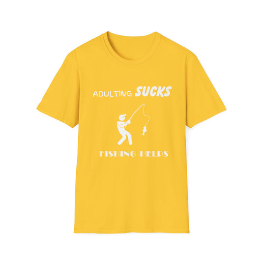 Adulting Sucks Fishing Helps T-Shirt