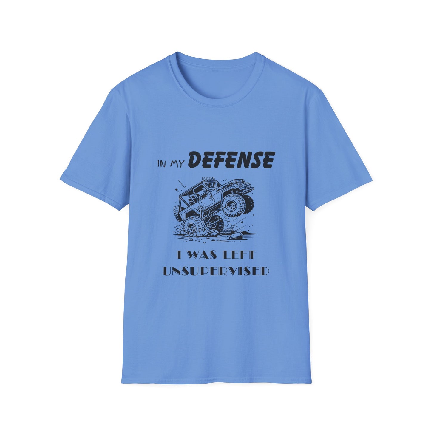 In My Defense I Was Left Supervised Style Unisex T-Shirt, Funny Graphic Tee, Vintage Inspired Top, Novelty T-Shirt, Humorous T-Shirt, Trucks
