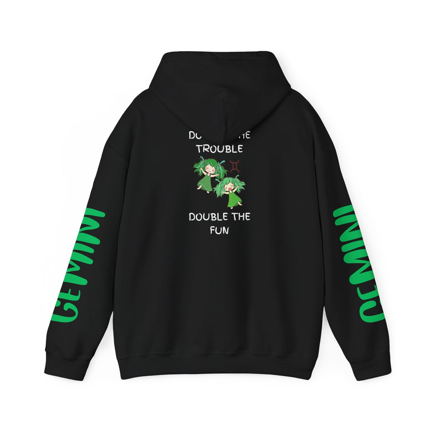 Gemini Double Trouble Fun Hoodie, Zodiac Gift, Astrology Pullover, Dual Personality Sweatshirt, Astrological Sign Apparel, Unique Apparel