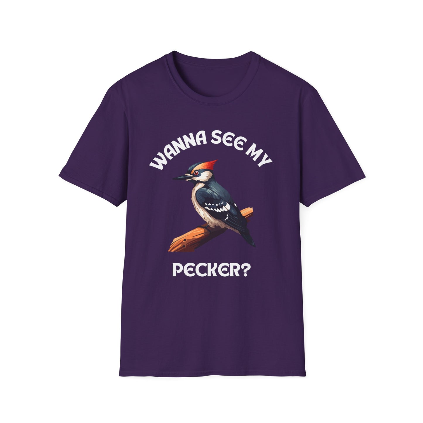 Wanna See My Pecker?, Adult Humor Unisex T-Shirt, Funny Pecker Tee, Naughty Joke Shirt, Rude Graphic Top, Woodpecker Shirt, Wood Pecker Tee