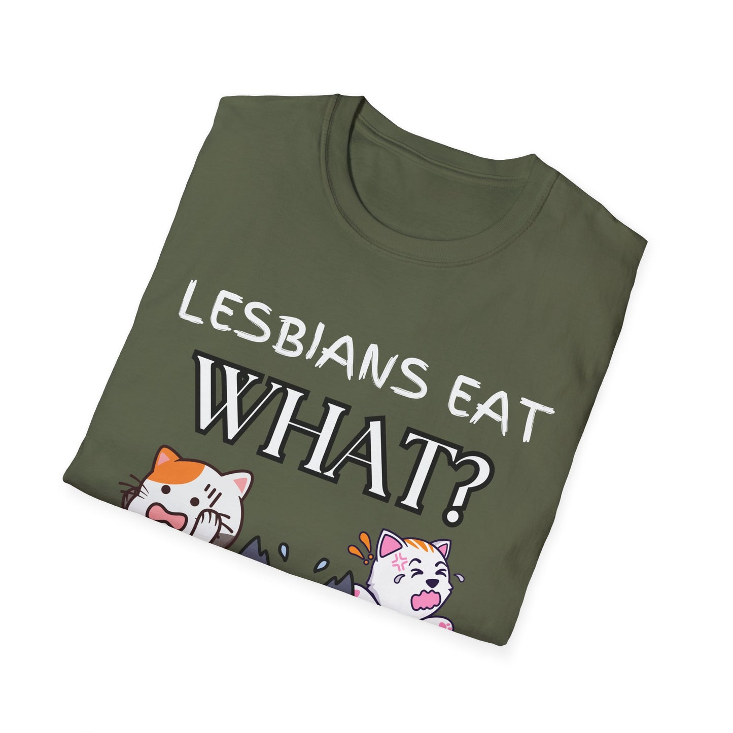 Lesbians Eat WHAT Unisex T-Shirt, Funny LGBT Tee, Pride Shirt, Humorous Lesbian Clothing, Sarcastic Gift, Funny Cat Shirt, Unique Shirt