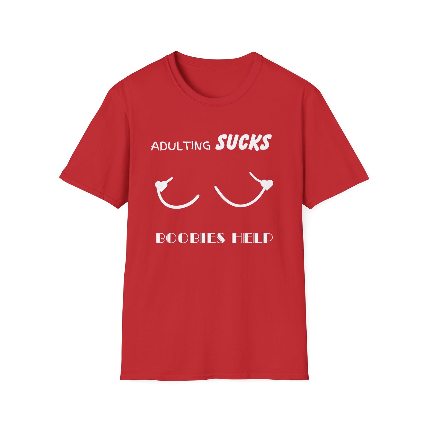 Adulting Sucks Boobies Help Shirt, Funny Adult Humor T-Shirt, Sarcastic Gift, Hilarious Tee for Adults, Comedic Shirt for Stress Relief