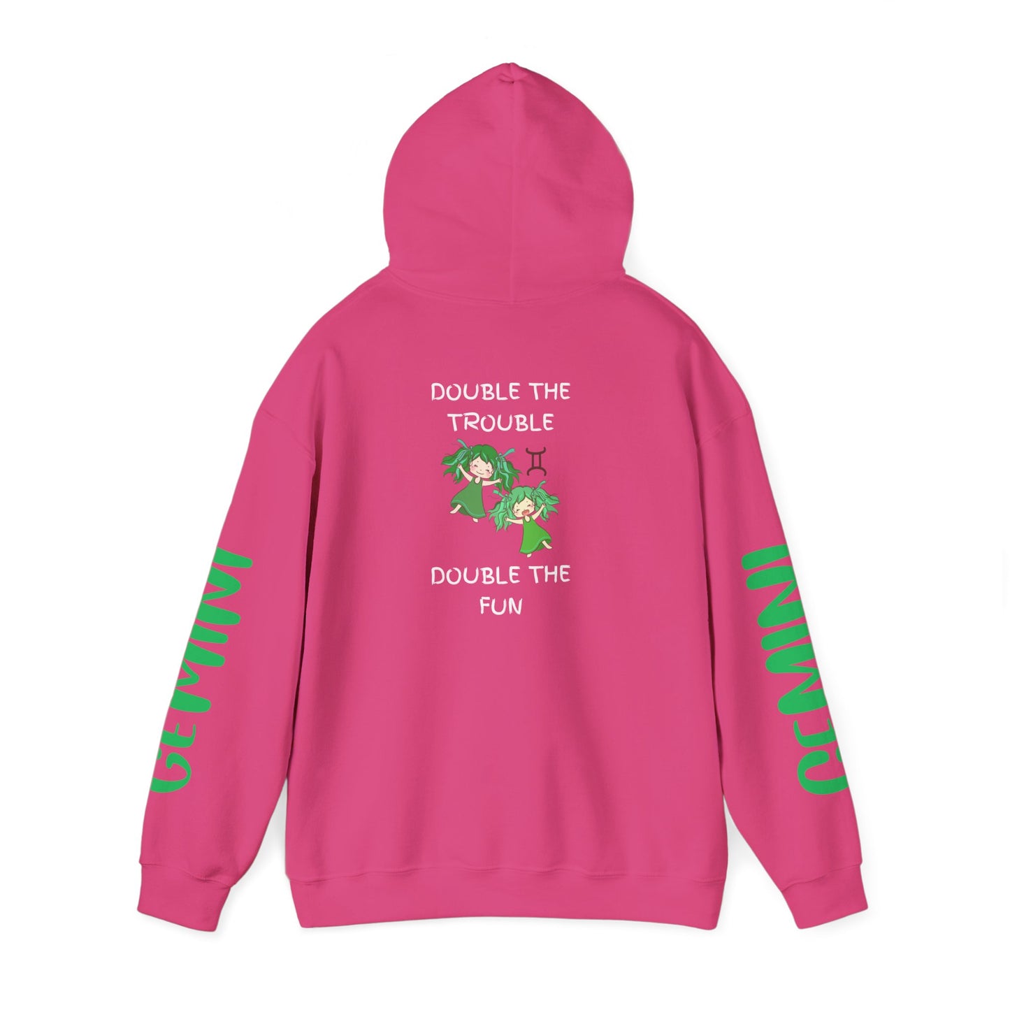 Gemini Double Trouble Fun Hoodie, Zodiac Gift, Astrology Pullover, Dual Personality Sweatshirt, Astrological Sign Apparel, Unique Apparel