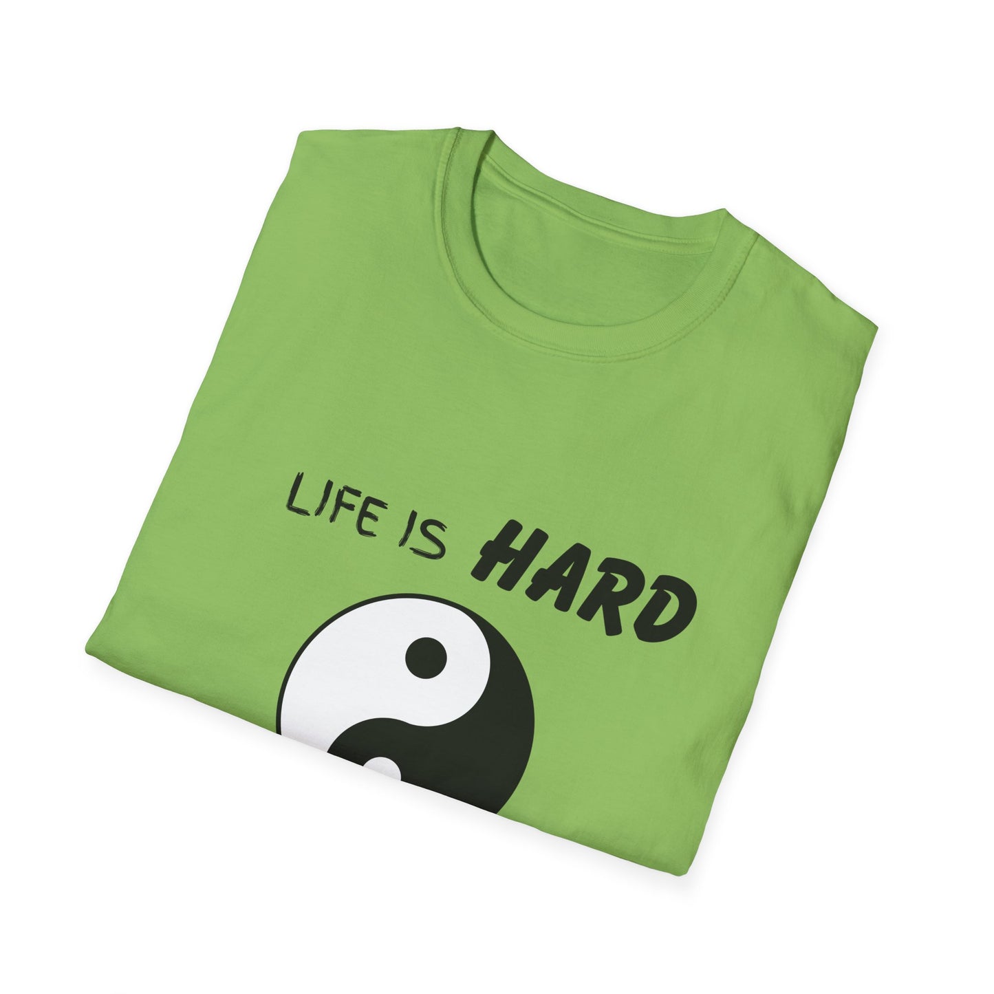 Life Is Hard Balance Helps T-Shirt, Life Balance Tee, Positive Quote Shirt, Relaxation Tee, Stress Relief Top, Yin Yang Shirt, Ying Yang Tee