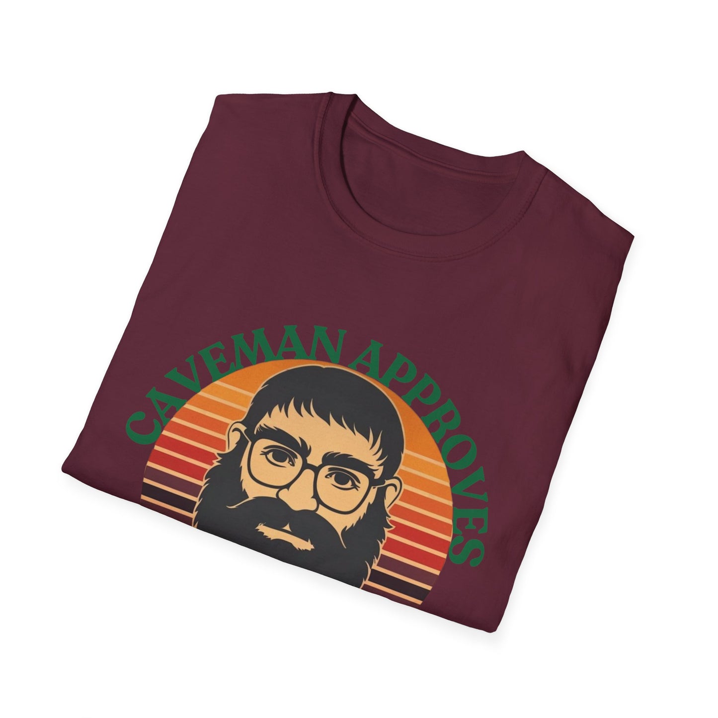Caveman Approves T-Shirt, Funny Graphic Tee, Vintage Humor Shirt, Unisex Softstyle Tee, Sarcastic Caveman Shirt, Sophisticated Caveman