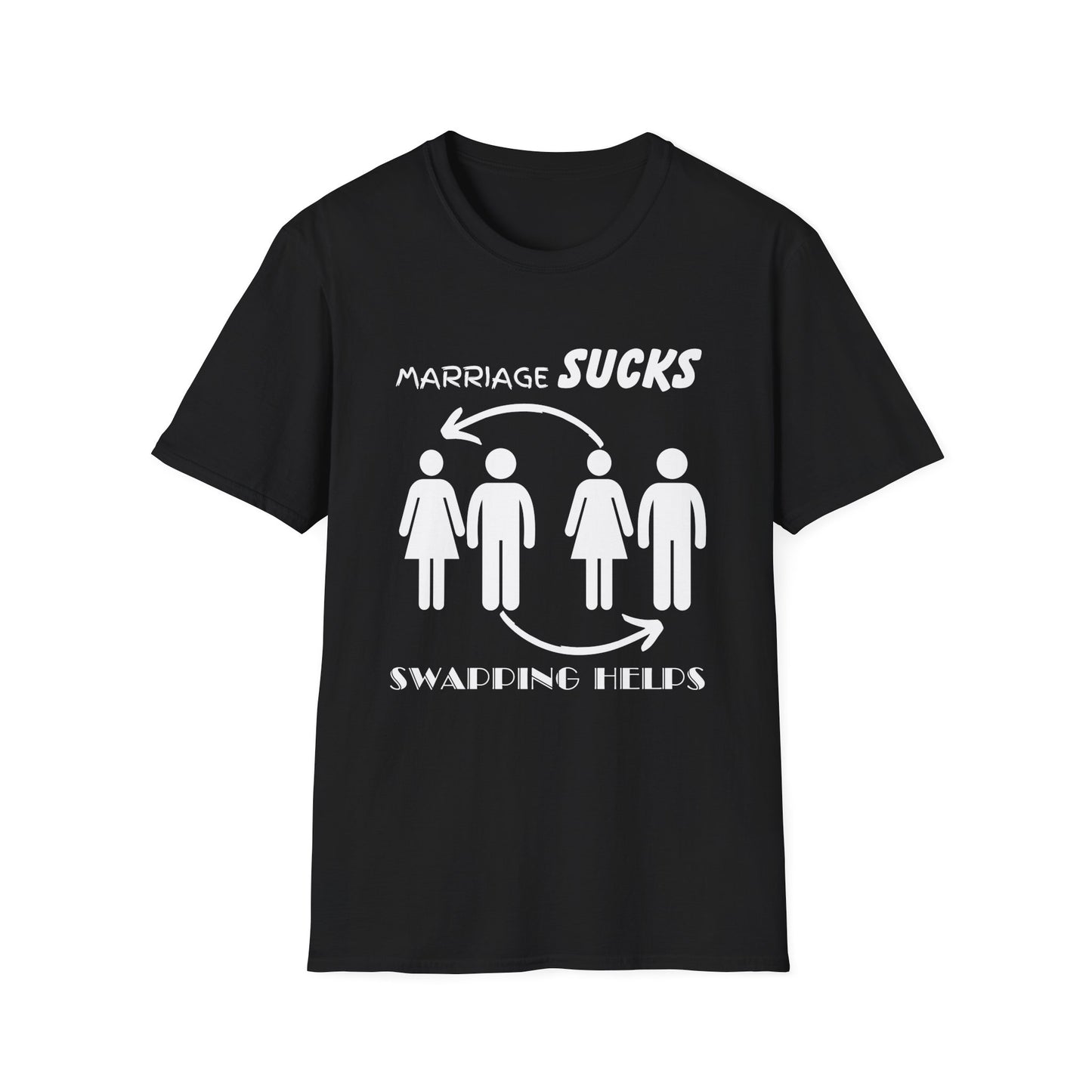 Marriage Sucks Swapping Helps Shirt, Adult Humor T-Shirt, Sarcastic Gift, Hilarious Tee for Adults, LGBT, LGBTQIA+