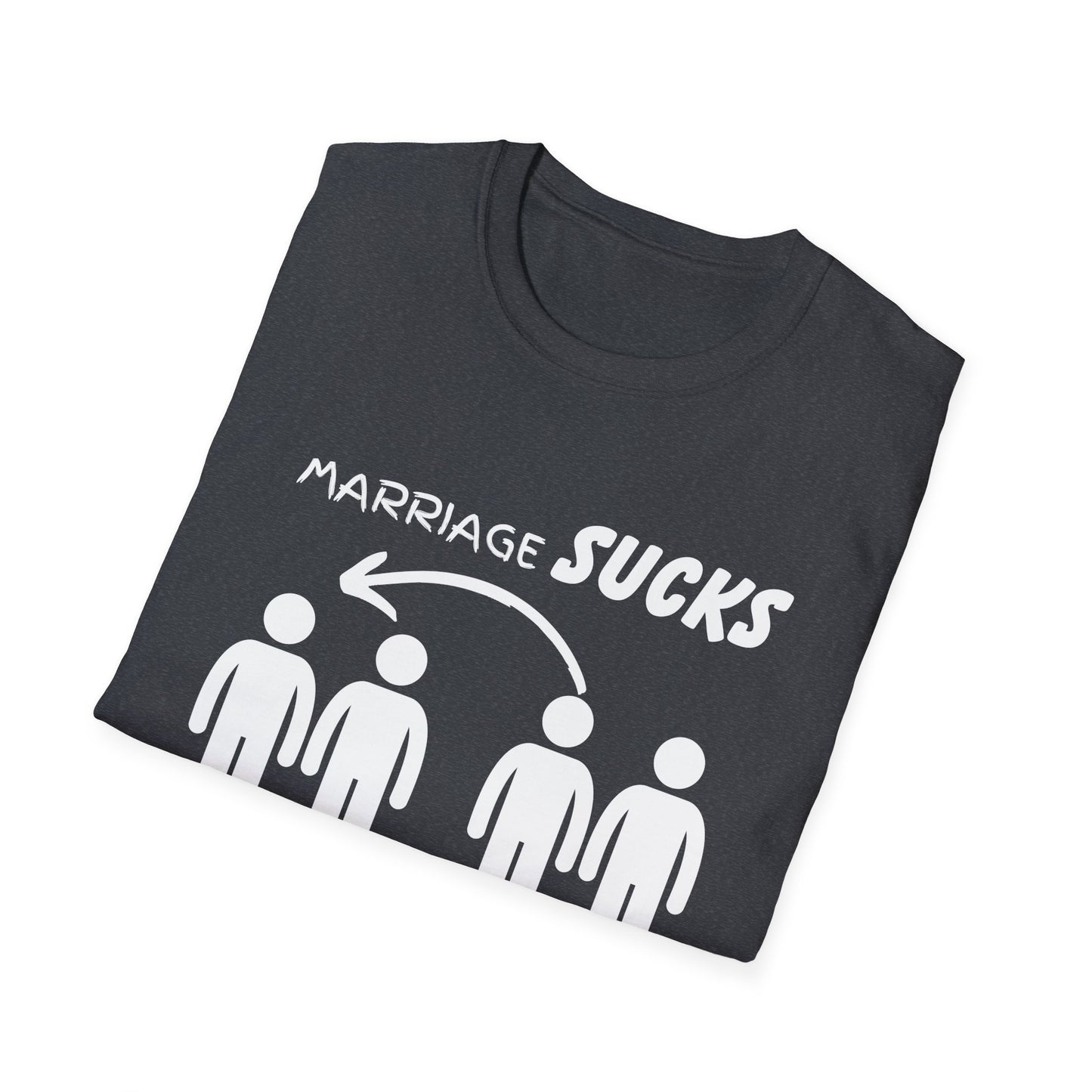 Marriage Sucks Swapping Helps Shirt, Adult Humor T-Shirt, Sarcastic Gift, Hilarious Tee for Adults, LGBT, LGBTQIA+, Gay Shirt, Funny Tee