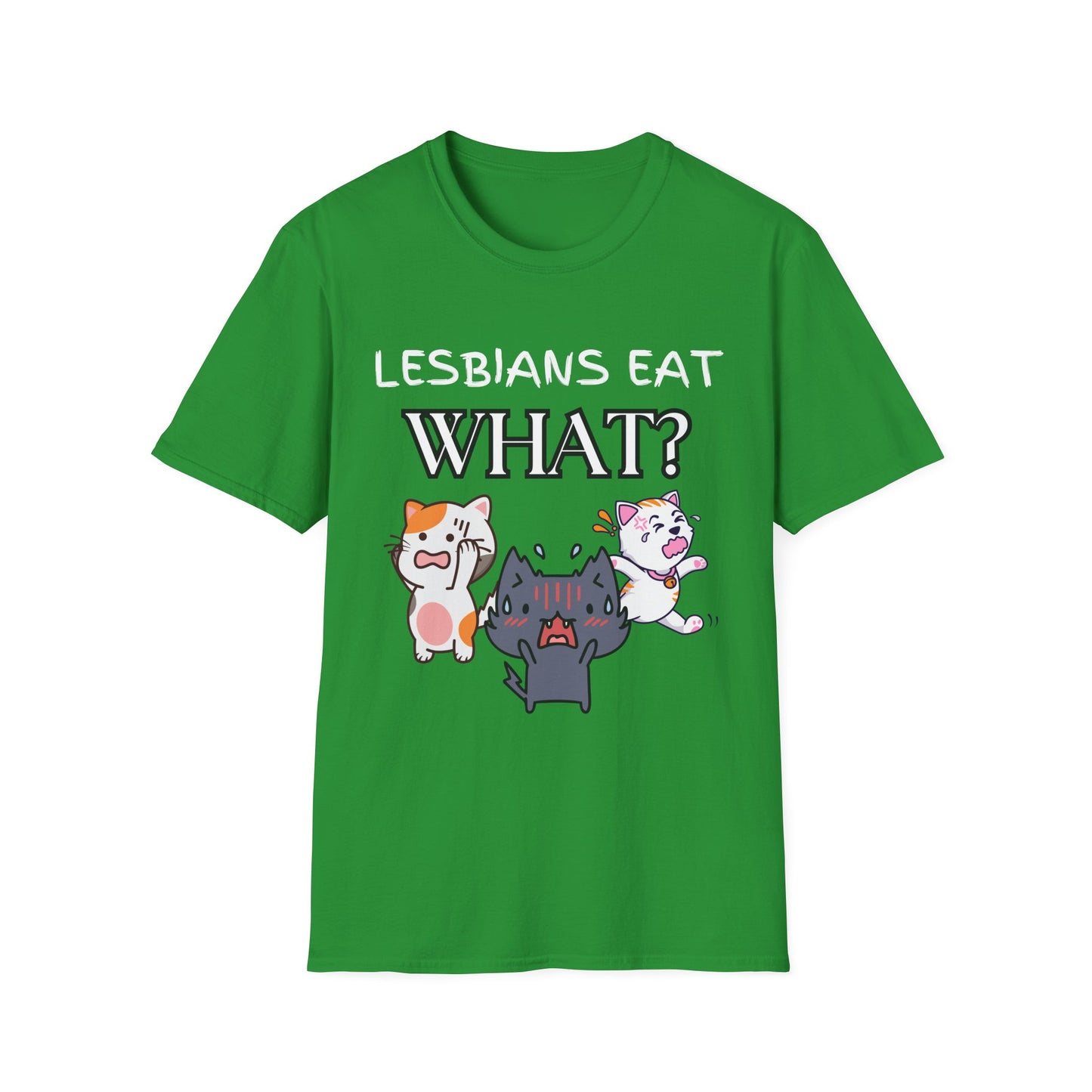 Lesbians Eat WHAT Unisex T-Shirt, Funny LGBT Tee, Pride Shirt, Humorous Lesbian Clothing, Sarcastic Gift, Funny Cat Shirt, Unique Shirt