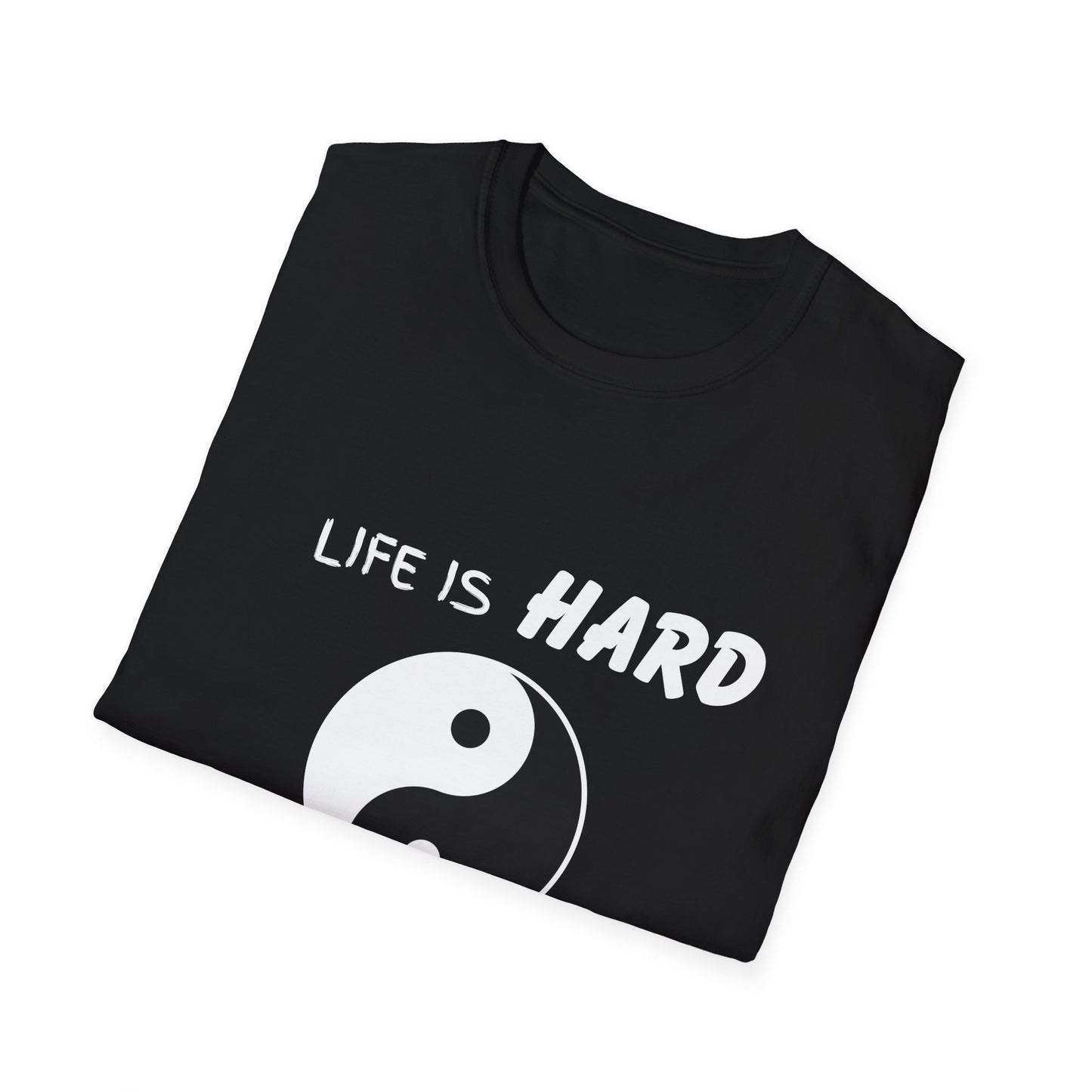 Life Is Hard Balance Helps T-Shirt, Life Balance Tee, Positive Quote Shirt, Relaxation Tee, Stress Relief Top, Yin Yang Shirt, Ying Yang Tee
