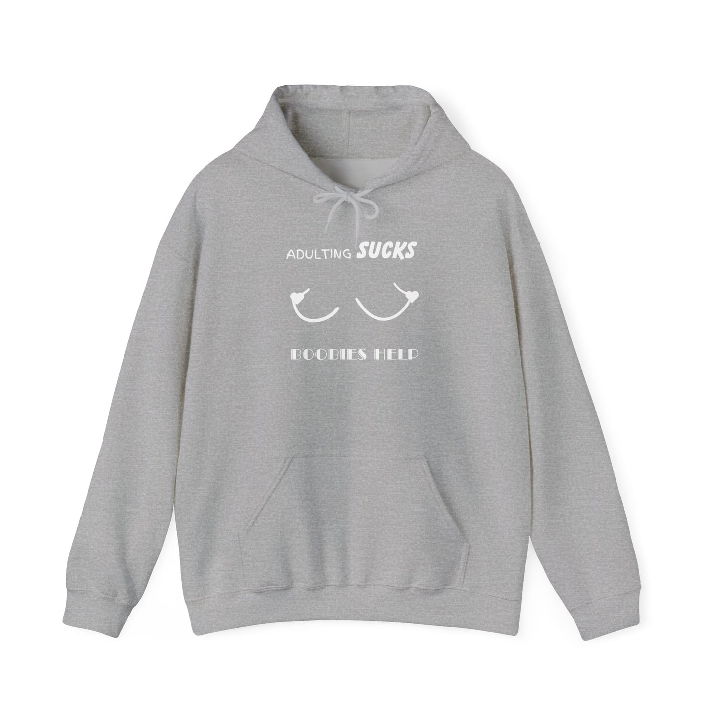 Adulting Sucks Boobies Help Hoodie, Funny Adulting Sweatshirt, Adulthood Humor Jumper, Boobies Make Things Better, Unisex Hooded Sweater