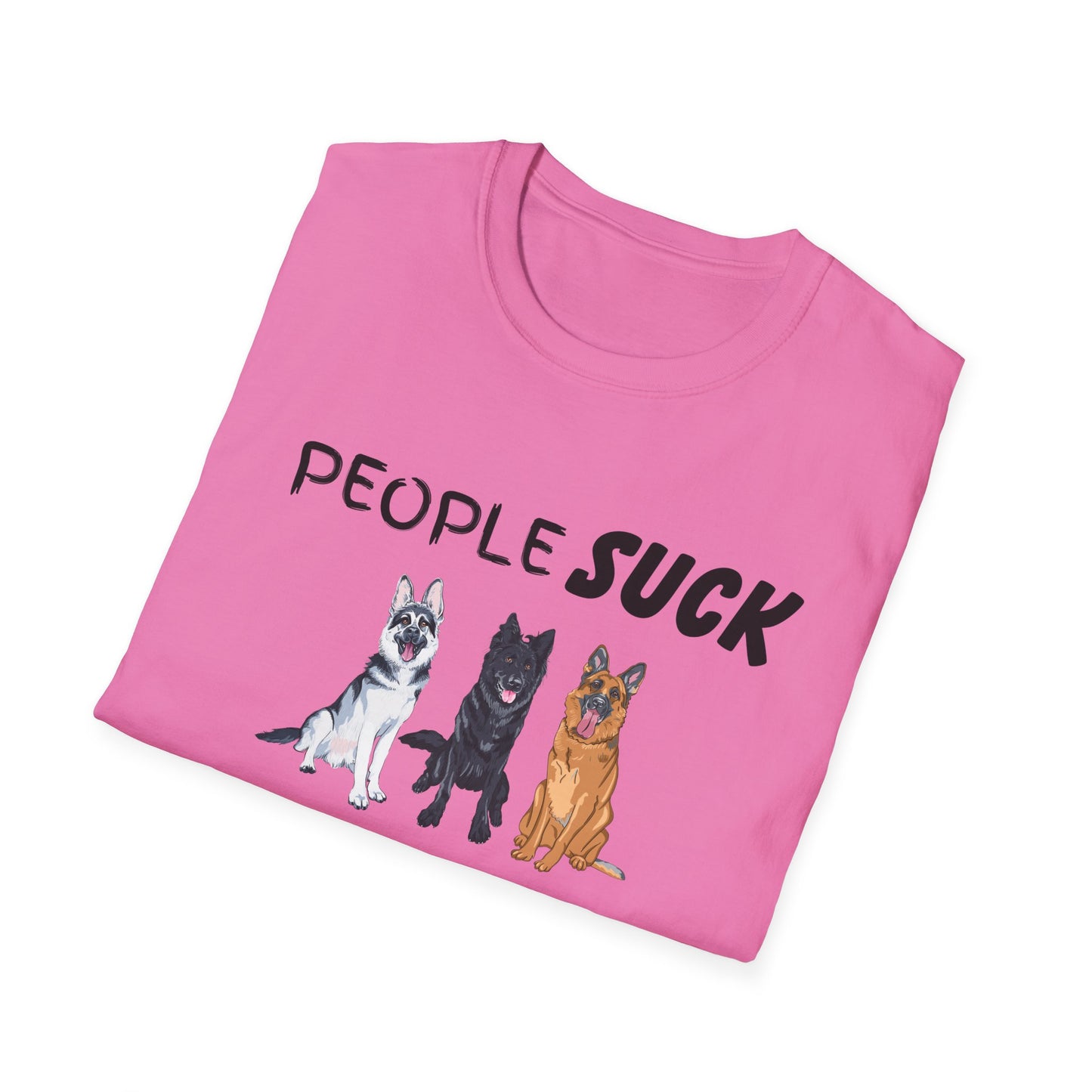 People Suck Shepherds Help Unisex T-Shirt, Sarcastic Dog Lover Tee, Dog Rescue Shirt, Pet Owner Gift, German Shepherd, Animal Humor