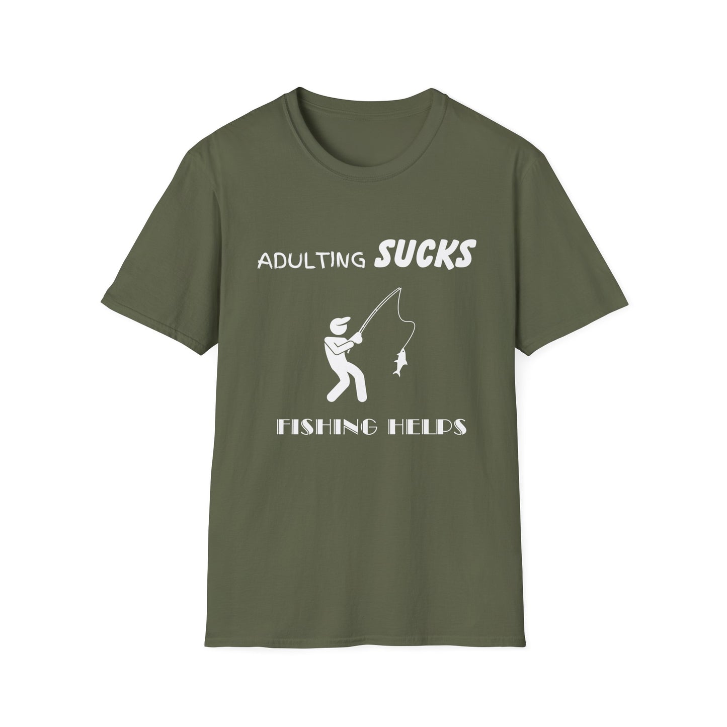 Adulting Sucks Fishing Helps T-Shirt