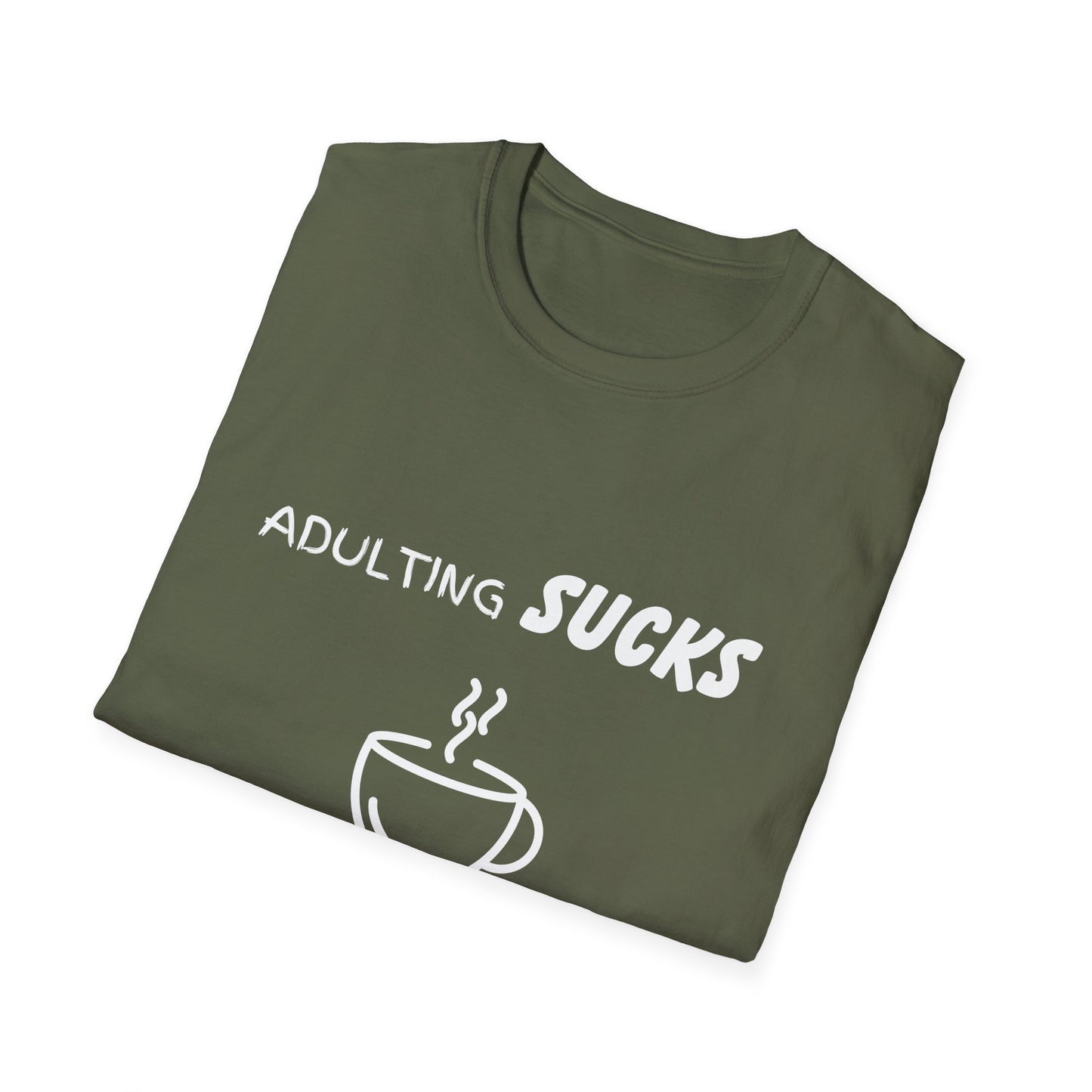 Adulting Sucks Coffee Helps Shirt, Funny Adult Humor T-Shirt, Sarcastic Gift, Hilarious Tee for Adults, Comedic Shirt for Stress Relief
