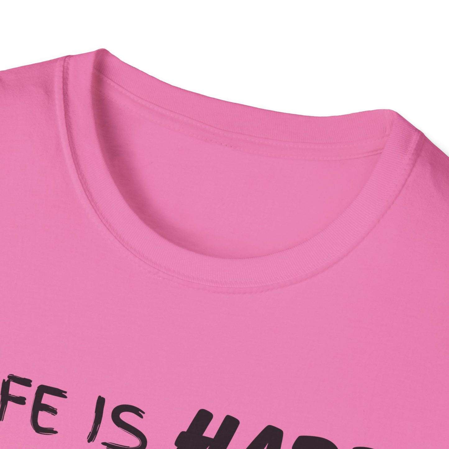 Life Is Hard Woodworking Helps Unisex Softstyle T-Shirt, Funny Woodworking Shirt, Stress Relief Tee, Woodworker Gift, Life Challenges Top