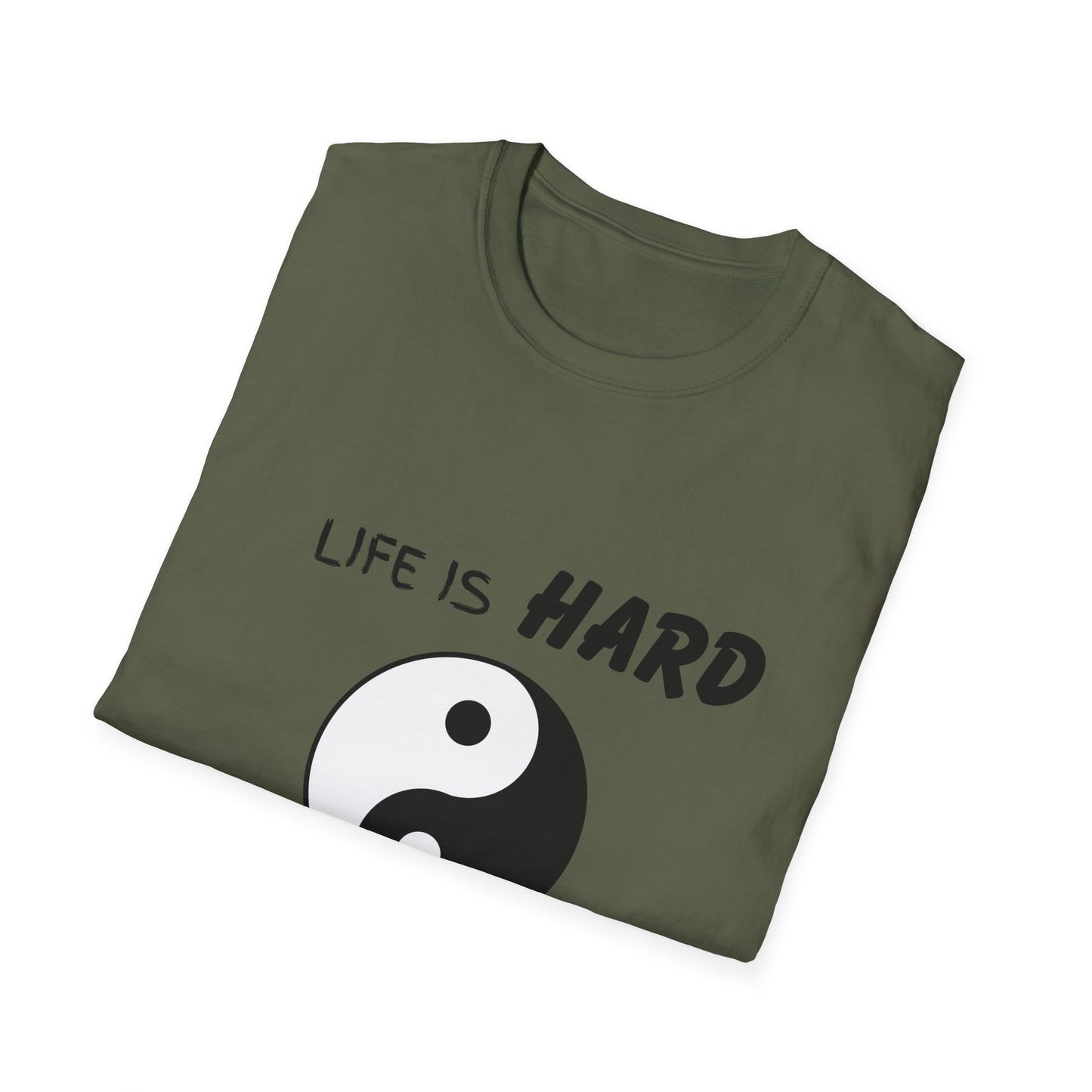 Life Is Hard Balance Helps T-Shirt, Life Balance Tee, Positive Quote Shirt, Relaxation Tee, Stress Relief Top, Yin Yang Shirt, Ying Yang Tee