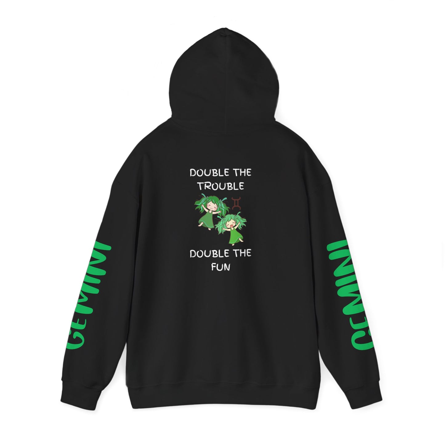 Gemini Double Trouble Fun Hoodie, Zodiac Gift, Astrology Pullover, Dual Personality Sweatshirt, Astrological Sign Apparel, Unique Apparel