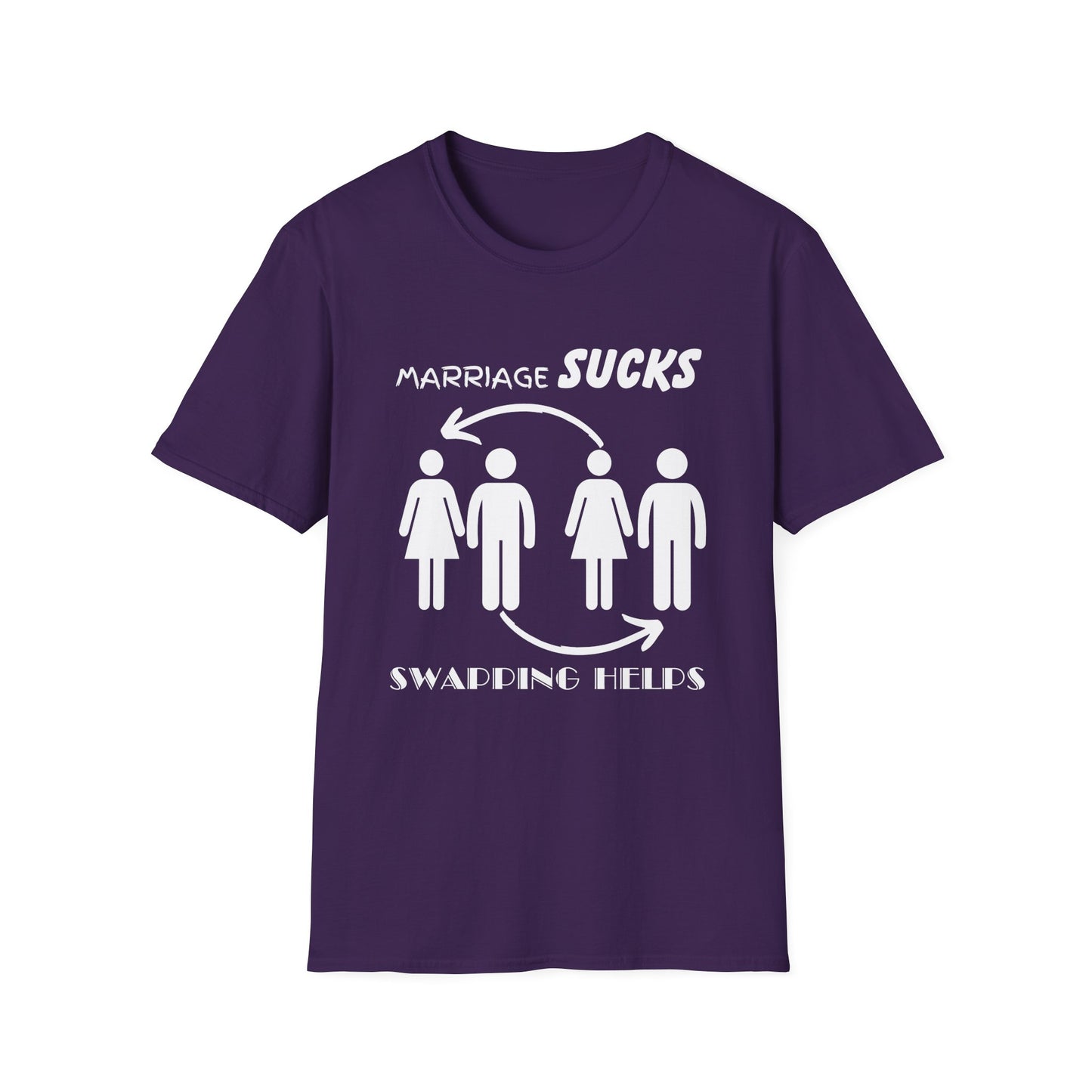 Marriage Sucks Swapping Helps Shirt, Adult Humor T-Shirt, Sarcastic Gift, Hilarious Tee for Adults, LGBT, LGBTQIA+