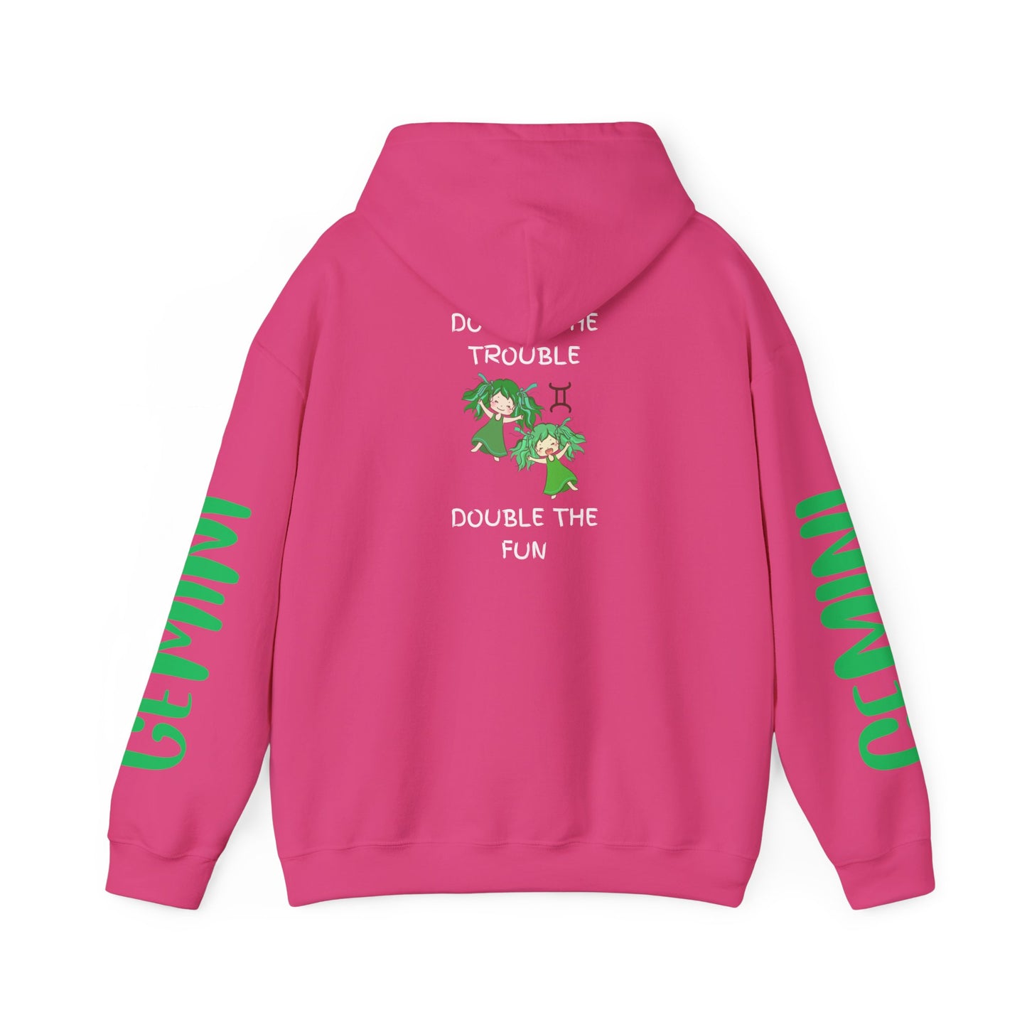 Gemini Double Trouble Fun Hoodie, Zodiac Gift, Astrology Pullover, Dual Personality Sweatshirt, Astrological Sign Apparel, Unique Apparel