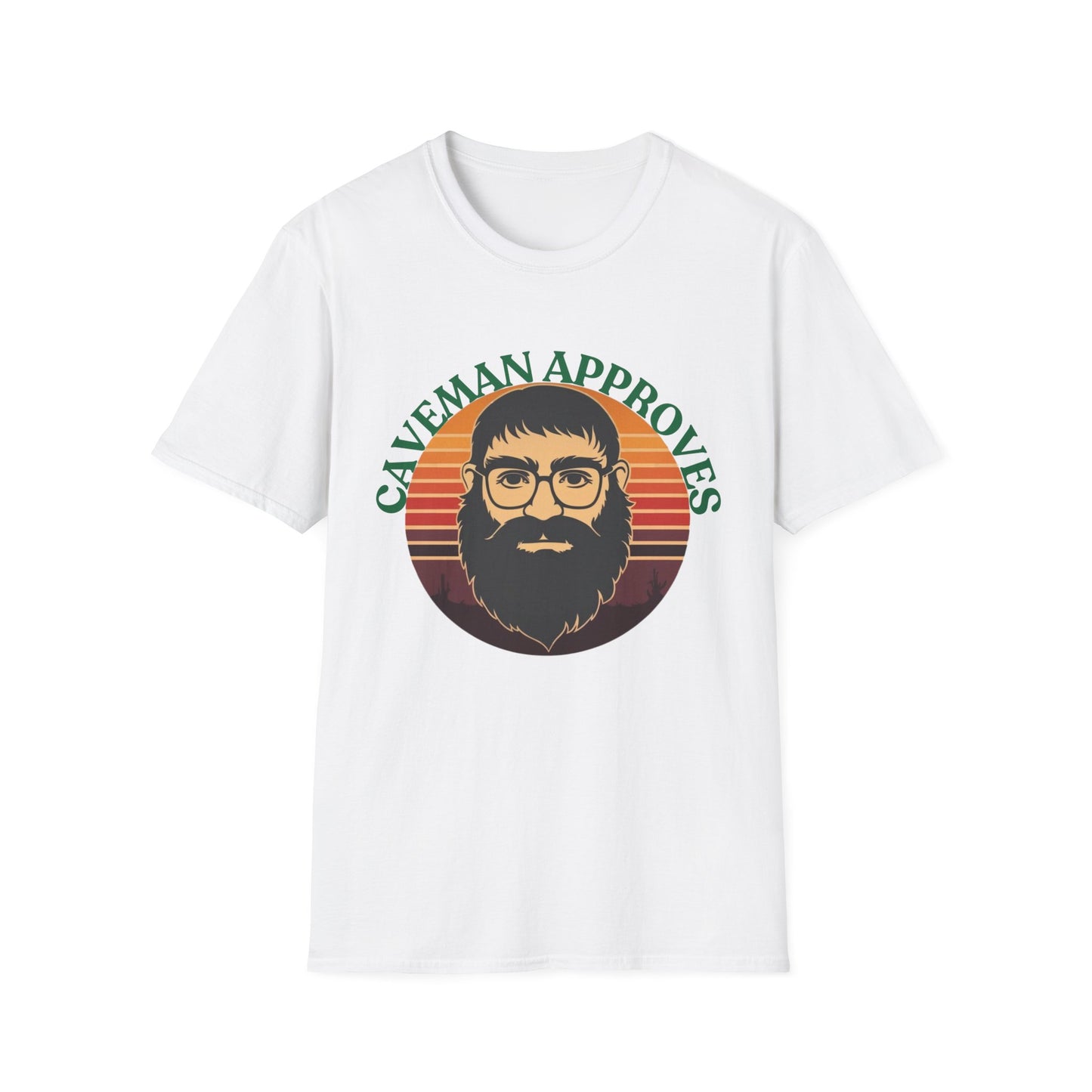 Caveman Approves T-Shirt, Funny Graphic Tee, Vintage Humor Shirt, Unisex Softstyle Tee, Sarcastic Caveman Shirt, Sophisticated Caveman