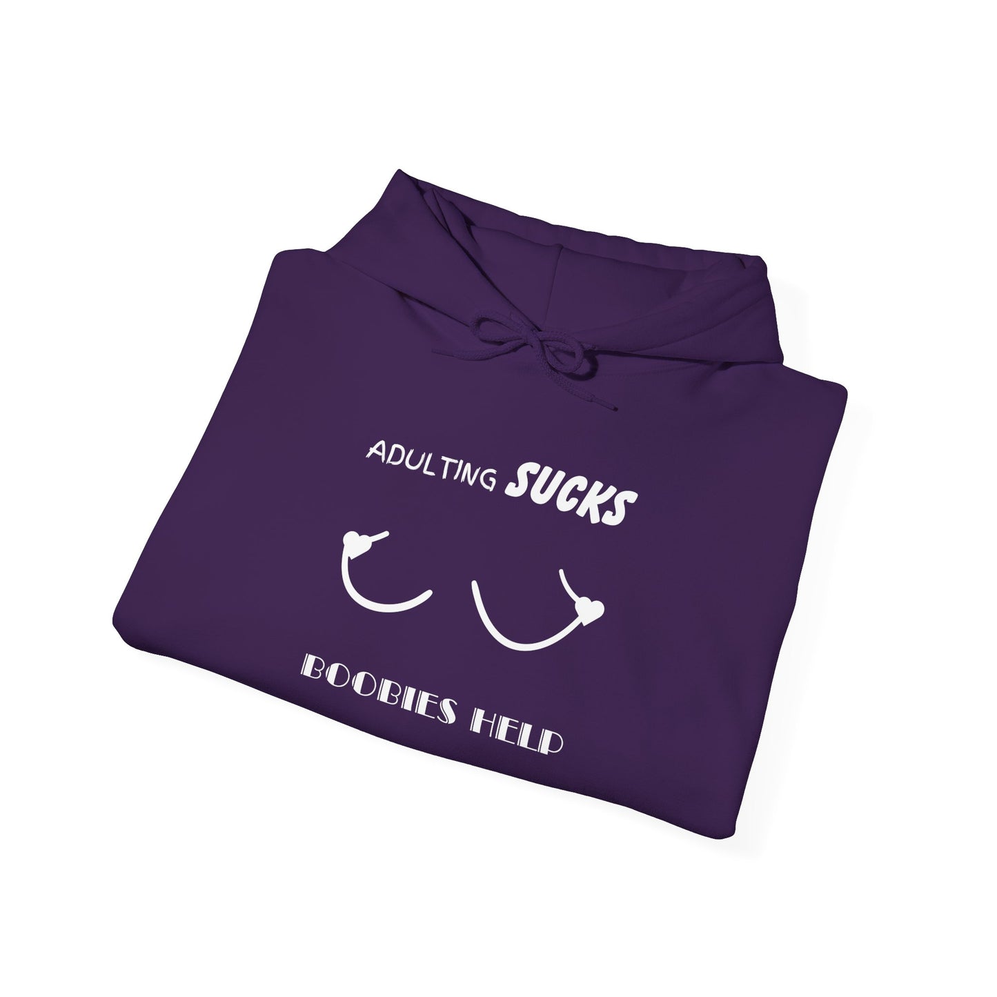 Adulting Sucks Boobies Help Hoodie, Funny Adulting Sweatshirt, Adulthood Humor Jumper, Boobies Make Things Better, Unisex Hooded Sweater