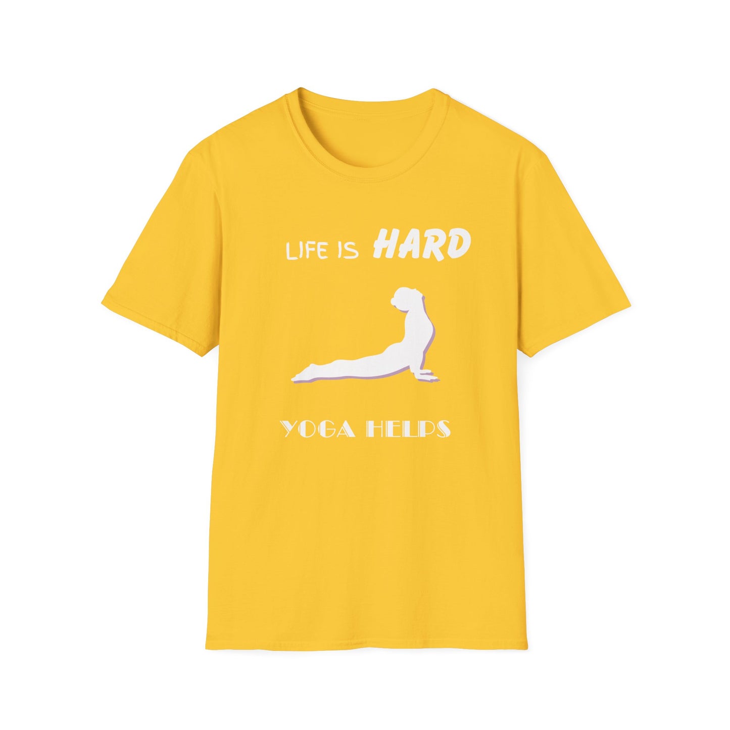Life Is Hard Yoga Helps Unisex T-Shirt, Funny Yoga Tee, Peaceful Life Shirt, Yoga Lover Gift, Yoga Quote Top, Yogi Shirt, Gift For Yogis