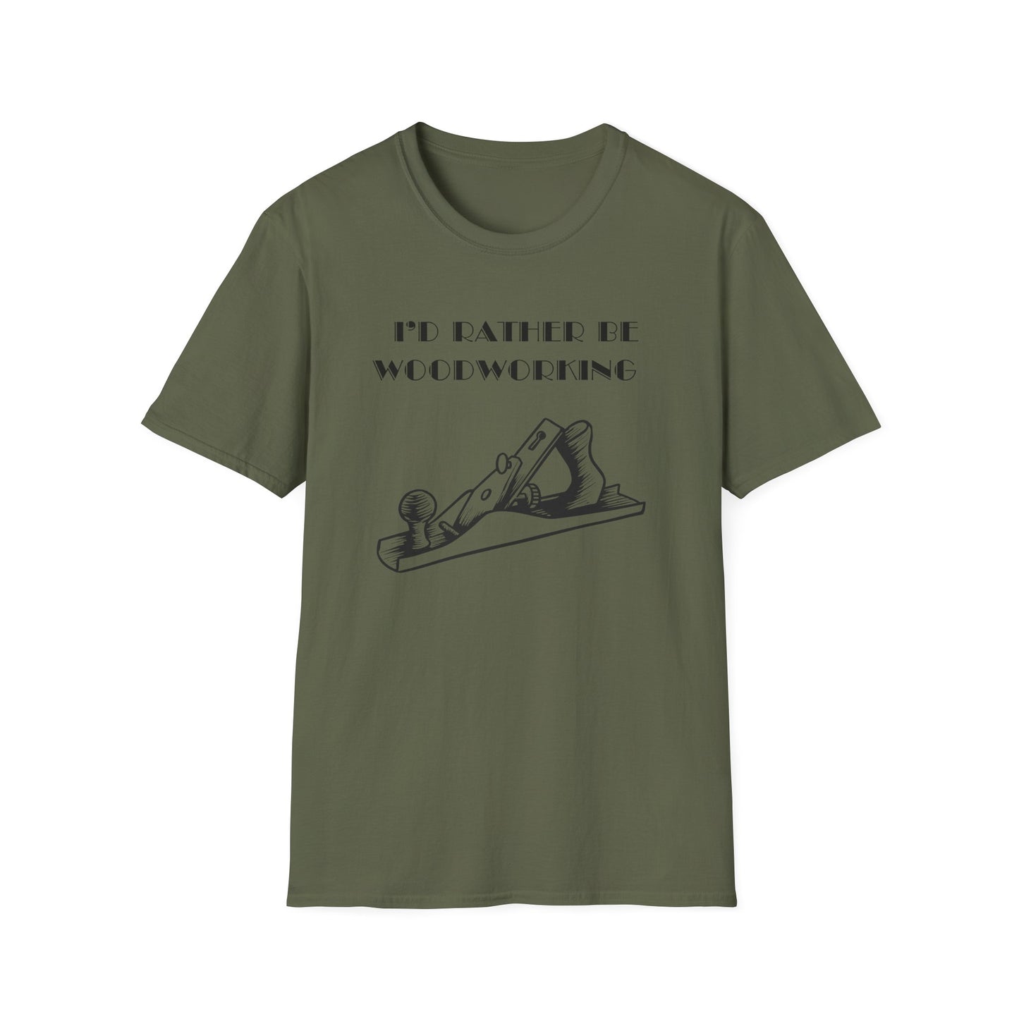 I'd Rather Be Woodworking Unisex Softstyle T-Shirt, Funny Woodworking Shirt, Stress Relief Tee, Woodworker Gift, Life Challenges Top