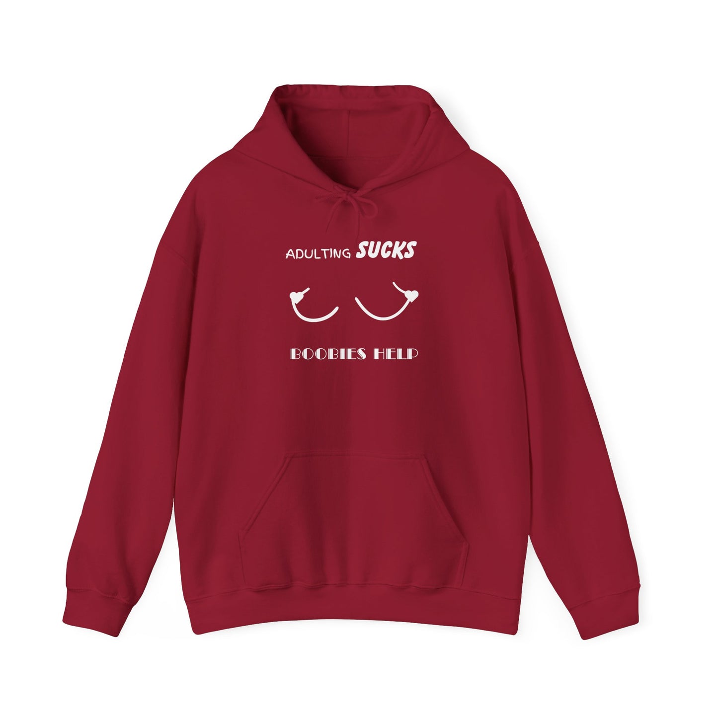 Adulting Sucks Boobies Help Hoodie, Funny Adulting Sweatshirt, Adulthood Humor Jumper, Boobies Make Things Better, Unisex Hooded Sweater