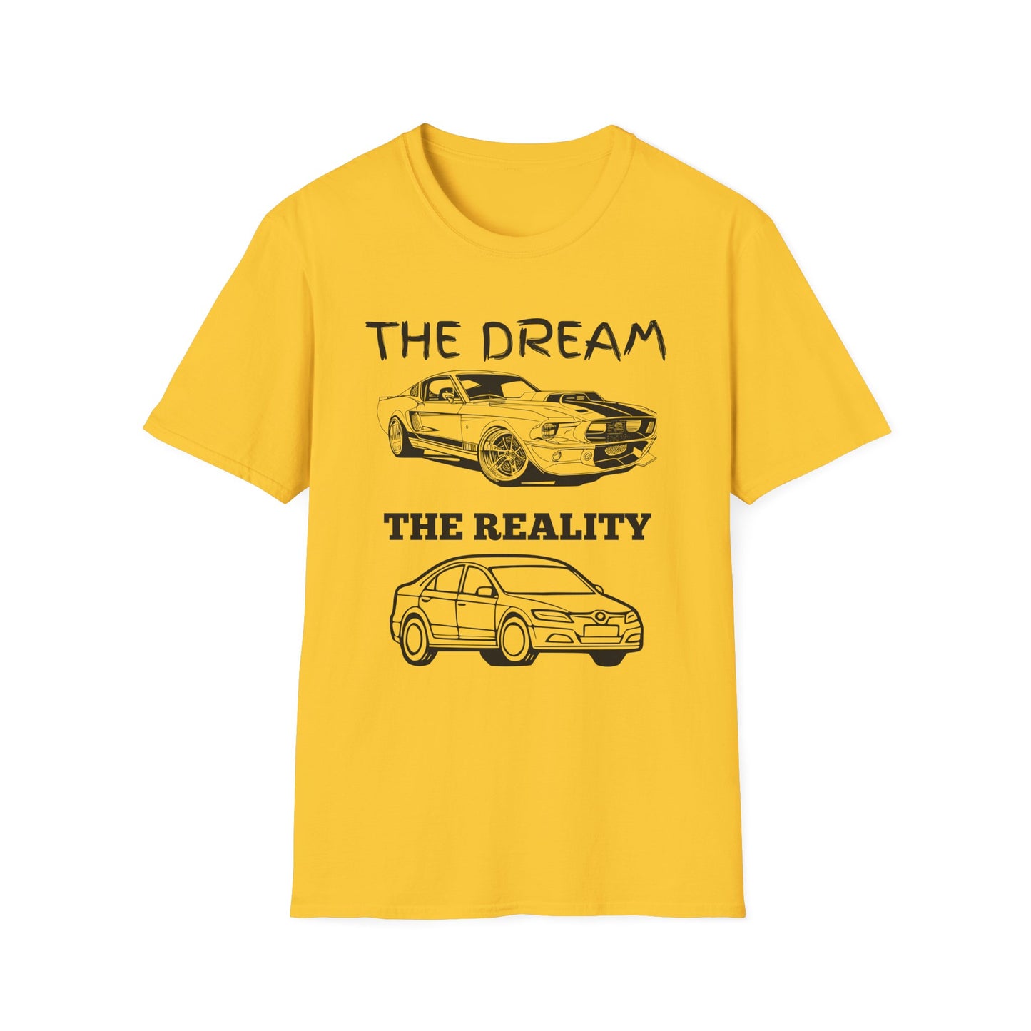 Sports Car Shirt, Dream vs Reality Tee, Unisex Graphic Tshirt, Lightweight Tee for Men and Women, Gift For Men, Cart Enthusiast Shirt