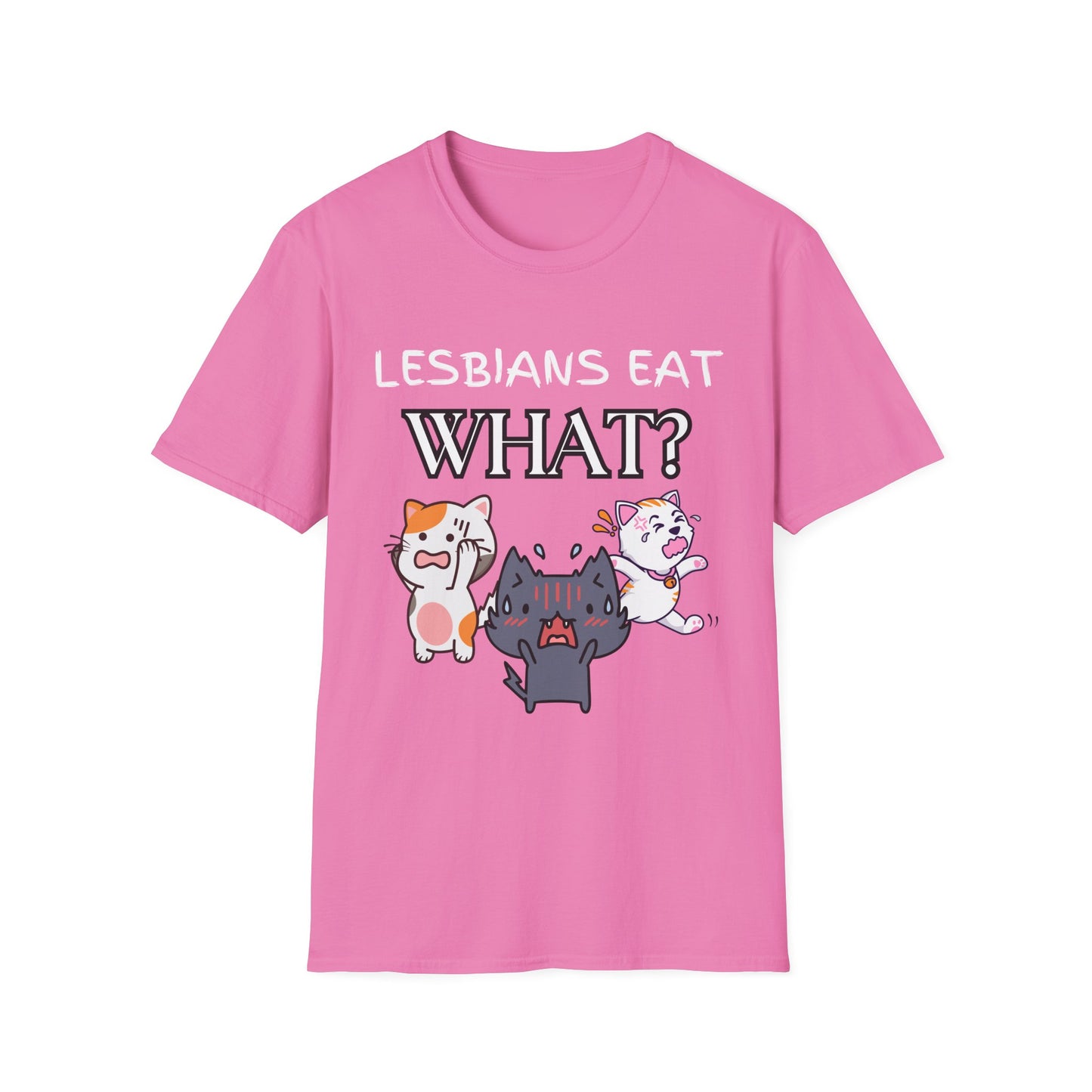 Lesbians Eat WHAT Unisex T-Shirt, Funny LGBT Tee, Pride Shirt, Humorous Lesbian Clothing, Sarcastic Gift, Funny Cat Shirt, Unique Shirt