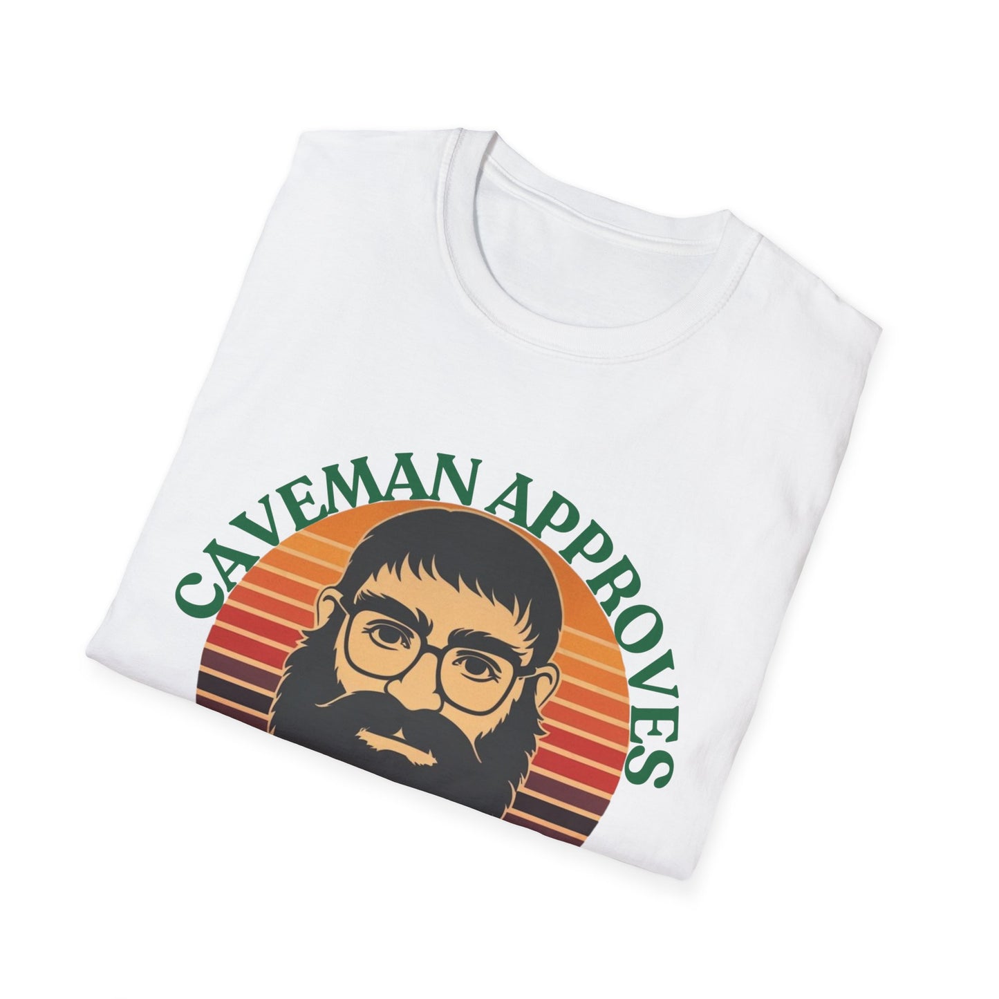 Caveman Approves T-Shirt, Funny Graphic Tee, Vintage Humor Shirt, Unisex Softstyle Tee, Sarcastic Caveman Shirt, Sophisticated Caveman
