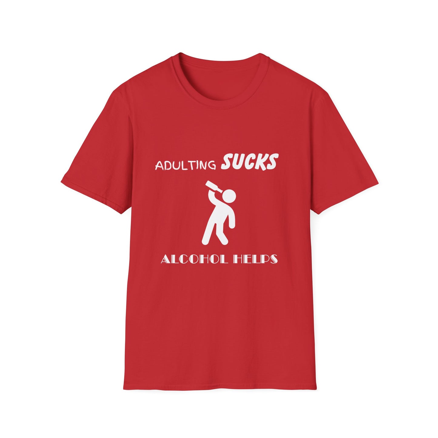 Adulting Sucks Alcohol Helps Shirt, Adult Humor T-Shirt, Sarcastic Gift, Hilarious Tee for Adults, Drinking Shirt, Alcohol, Beer Shirt