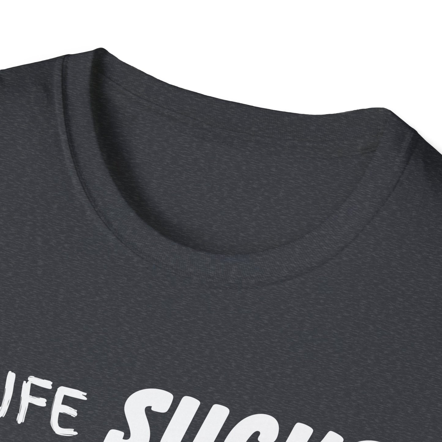 Life Sucks Golf Helps Unisex Softstyle T-Shirt, Funny Golfing Tee, Golf Lover Gift, Sarcastic Shirt, Golf Humor, Men Women Apparel, Outdoors