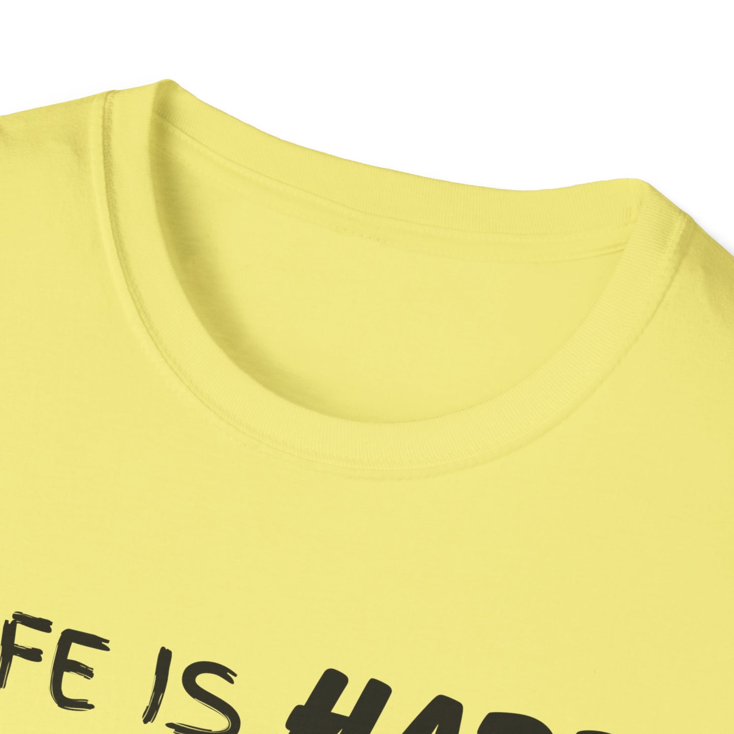 Life Is Hard Woodworking Helps Unisex Softstyle T-Shirt, Funny Woodworking Shirt, Stress Relief Tee, Woodworker Gift, Life Challenges Top