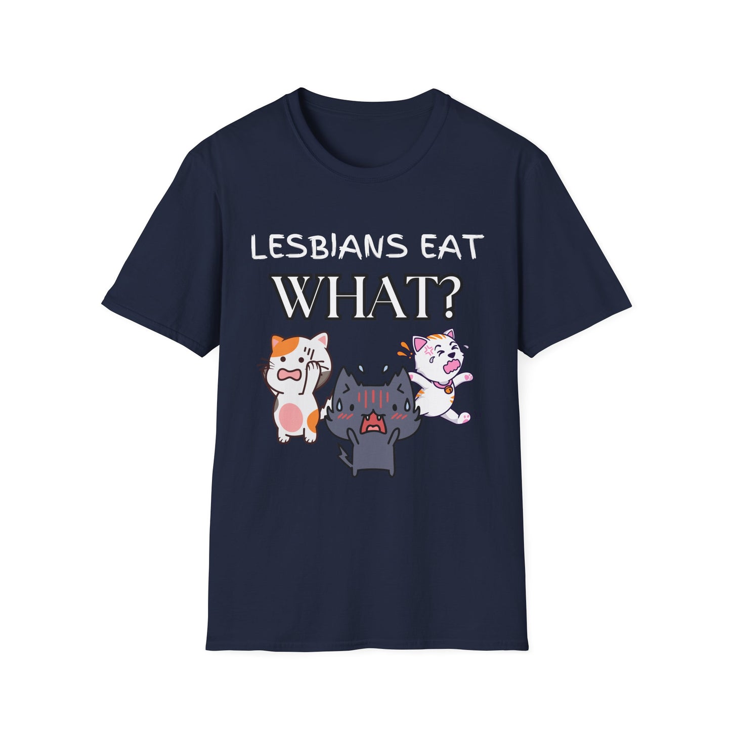 Lesbians Eat WHAT Unisex T-Shirt, Funny LGBT Tee, Pride Shirt, Humorous Lesbian Clothing, Sarcastic Gift, Funny Cat Shirt, Unique Shirt
