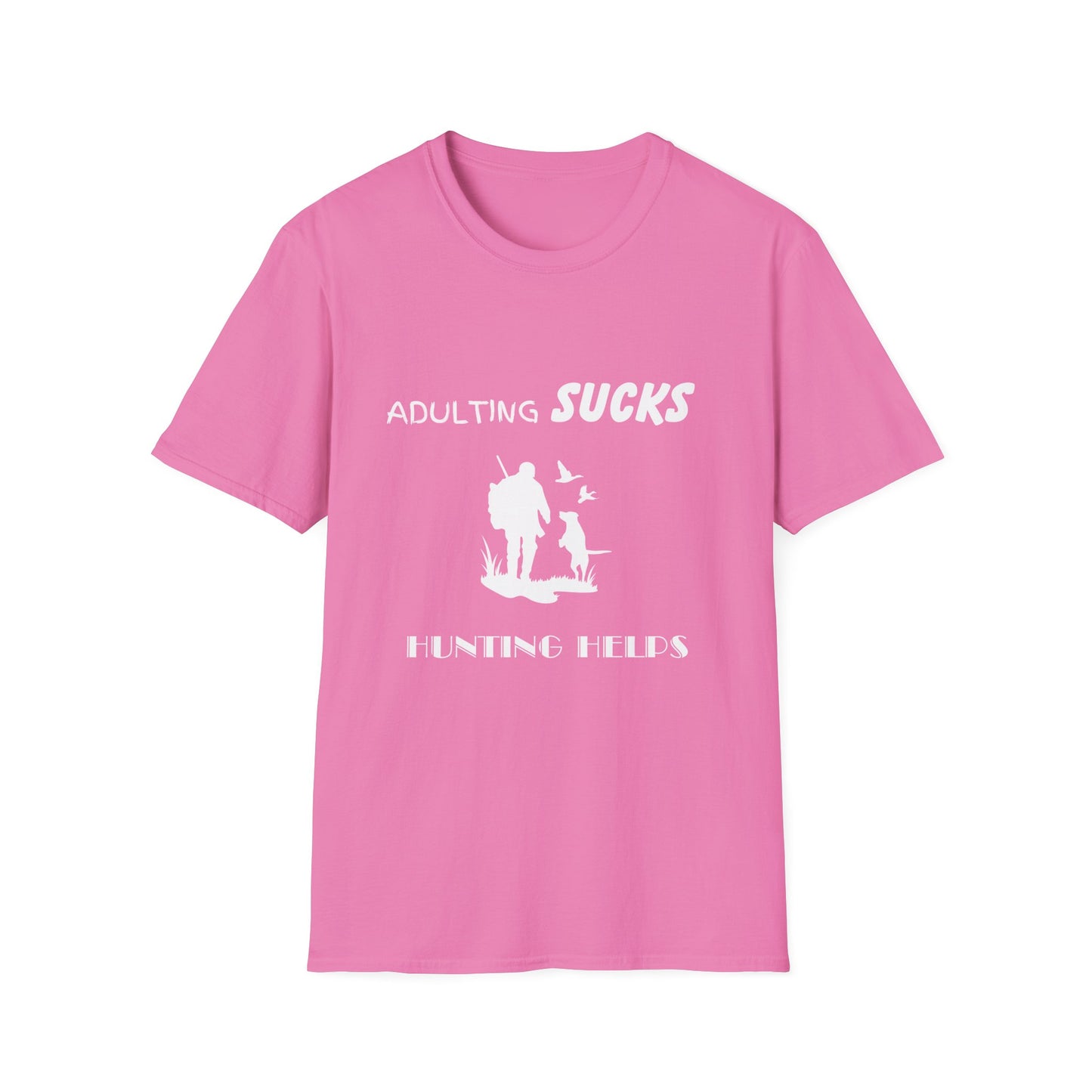 Adulting Sucks Hunting Helps Shirt, Adult Humor T-Shirt, Sarcastic Gift, Hilarious Tee for Adults, Comedic Shirt for Stress Relief, Hunting