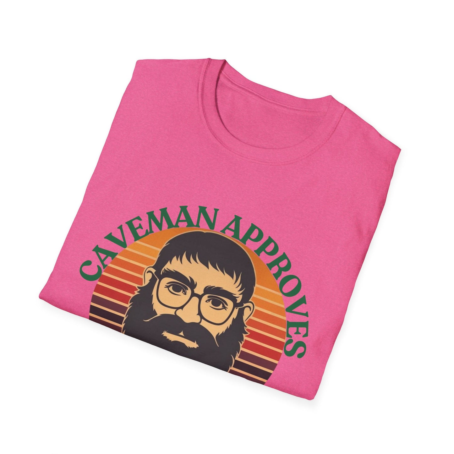 Caveman Approves T-Shirt, Funny Graphic Tee, Vintage Humor Shirt, Unisex Softstyle Tee, Sarcastic Caveman Shirt, Sophisticated Caveman