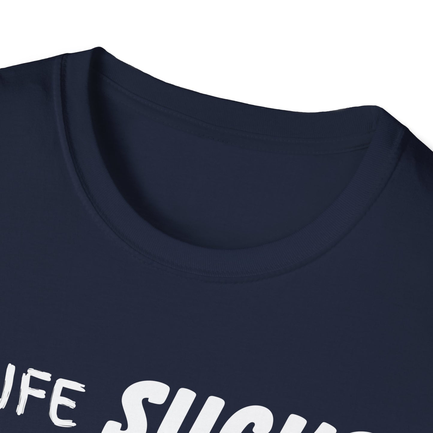 Life Sucks Golf Helps Unisex Softstyle T-Shirt, Funny Golfing Tee, Golf Lover Gift, Sarcastic Shirt, Golf Humor, Men Women Apparel, Outdoors