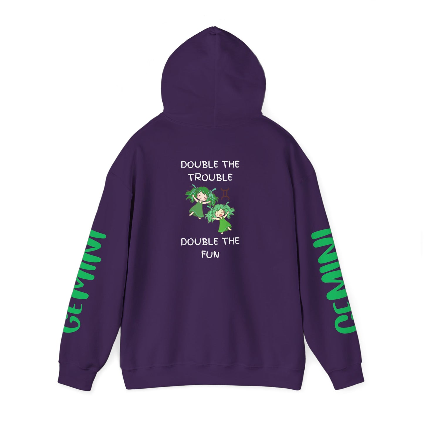 Gemini Double Trouble Fun Hoodie, Zodiac Gift, Astrology Pullover, Dual Personality Sweatshirt, Astrological Sign Apparel, Unique Apparel