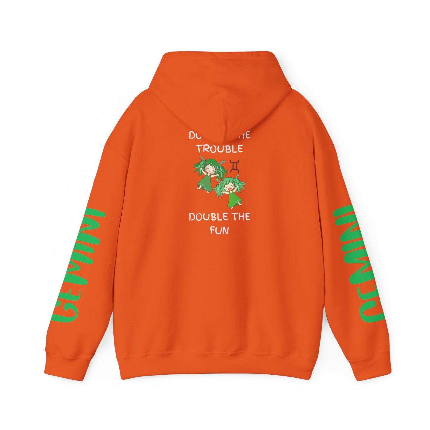 Gemini Double Trouble Fun Hoodie, Zodiac Gift, Astrology Pullover, Dual Personality Sweatshirt, Astrological Sign Apparel, Unique Apparel