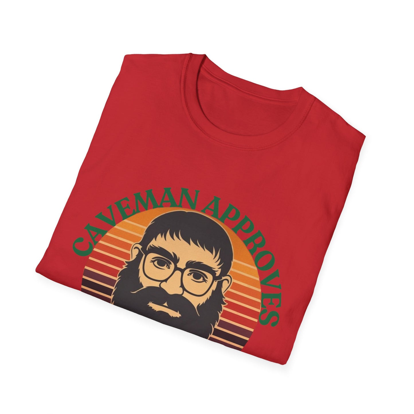Caveman Approves T-Shirt, Funny Graphic Tee, Vintage Humor Shirt, Unisex Softstyle Tee, Sarcastic Caveman Shirt, Sophisticated Caveman