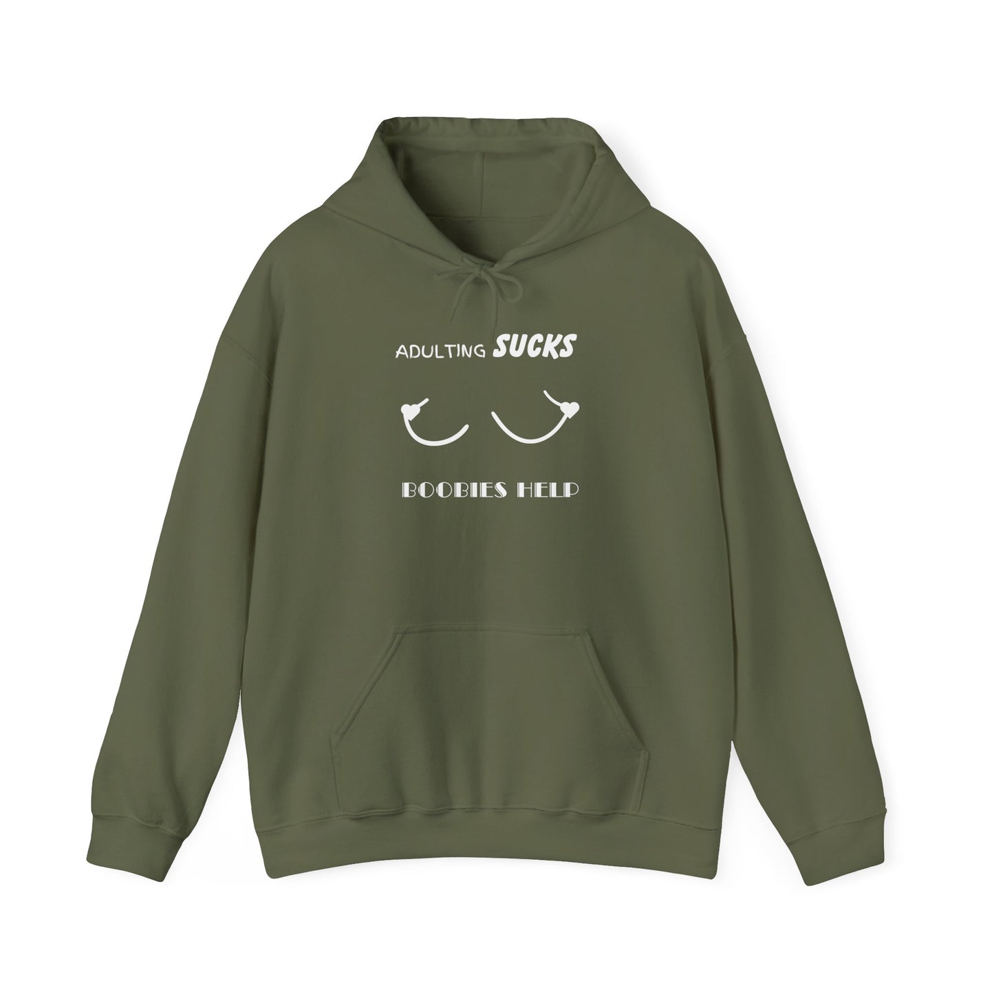 Adulting Sucks Boobies Help Hoodie, Funny Adulting Sweatshirt, Adulthood Humor Jumper, Boobies Make Things Better, Unisex Hooded Sweater