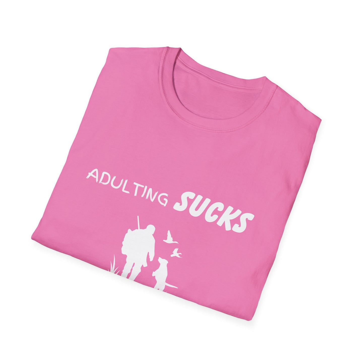 Adulting Sucks Hunting Helps Shirt, Adult Humor T-Shirt, Sarcastic Gift, Hilarious Tee for Adults, Comedic Shirt for Stress Relief, Hunting