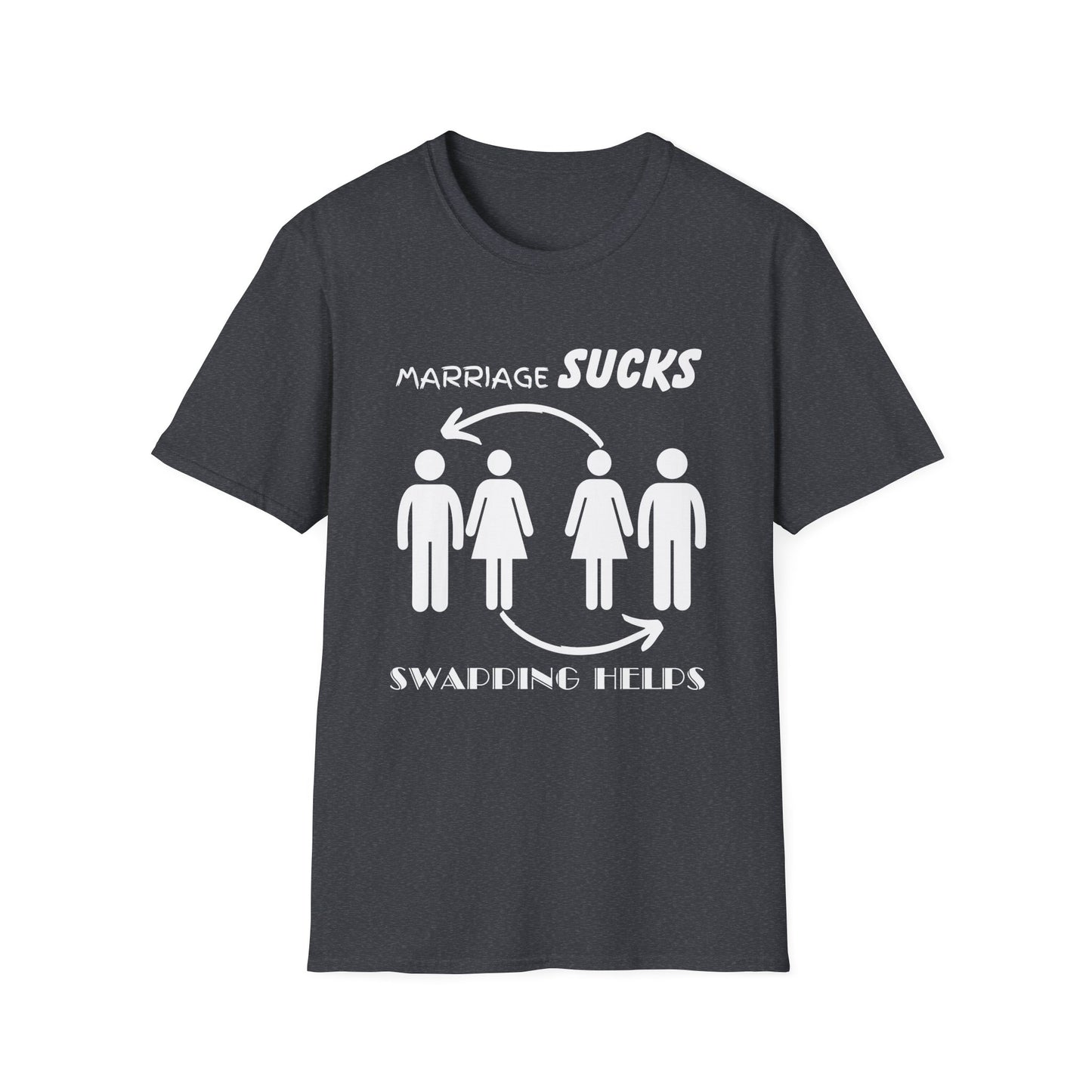 Marriage Sucks Swapping Helps Shirt, Adult Humor T-Shirt, Sarcastic Gift, Shirts for Adults, Swinging, Couple's Humor, Anniversary Gift