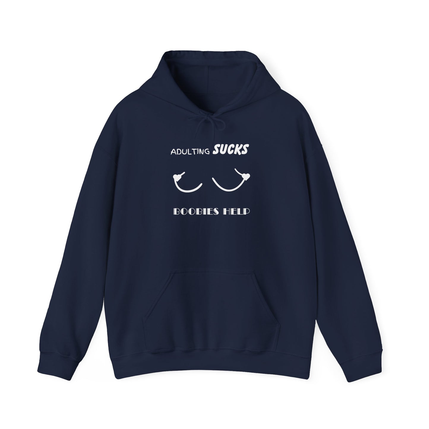 Adulting Sucks Boobies Help Hoodie, Funny Adulting Sweatshirt, Adulthood Humor Jumper, Boobies Make Things Better, Unisex Hooded Sweater
